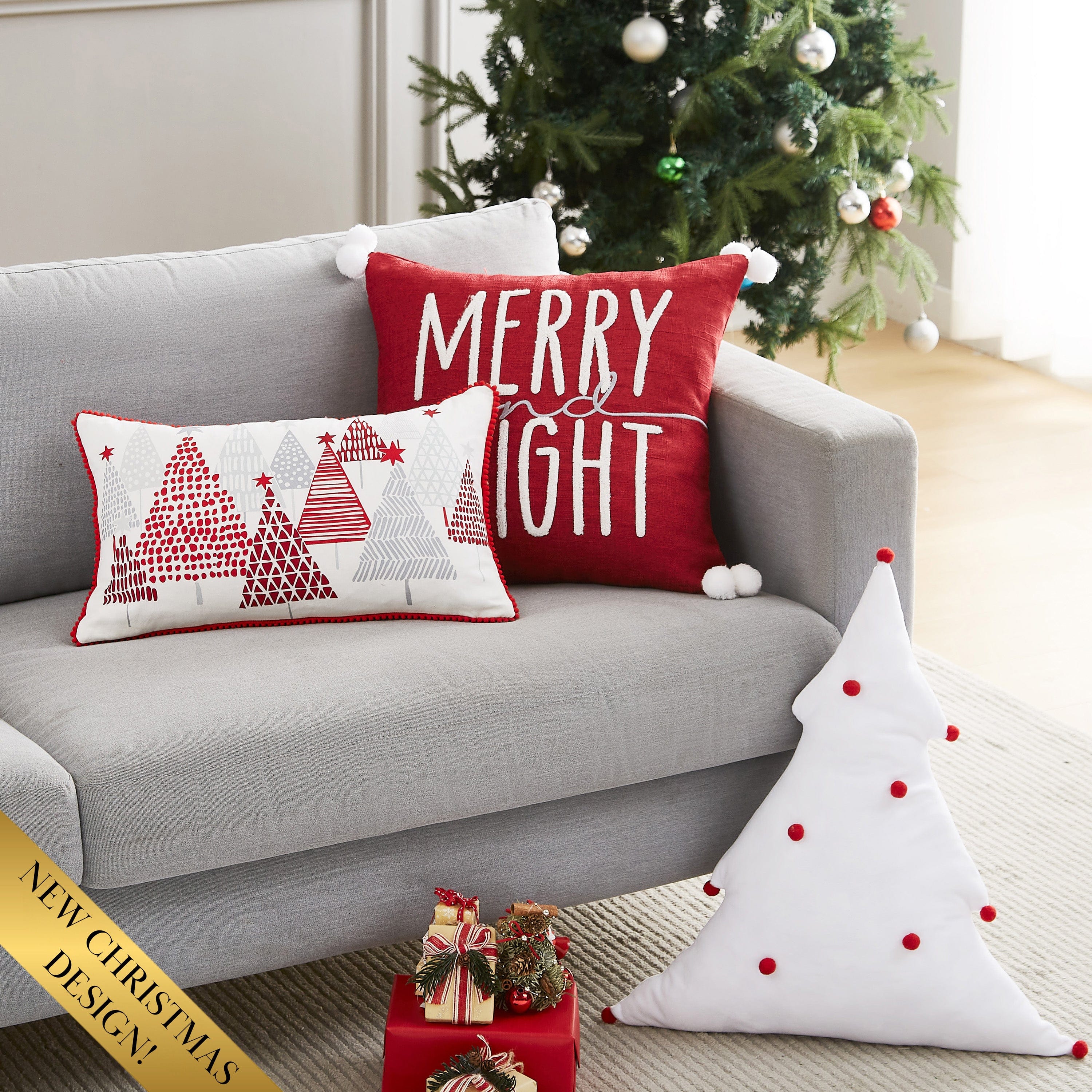 Merry and Bright 3-Piece Throw Pillow Set