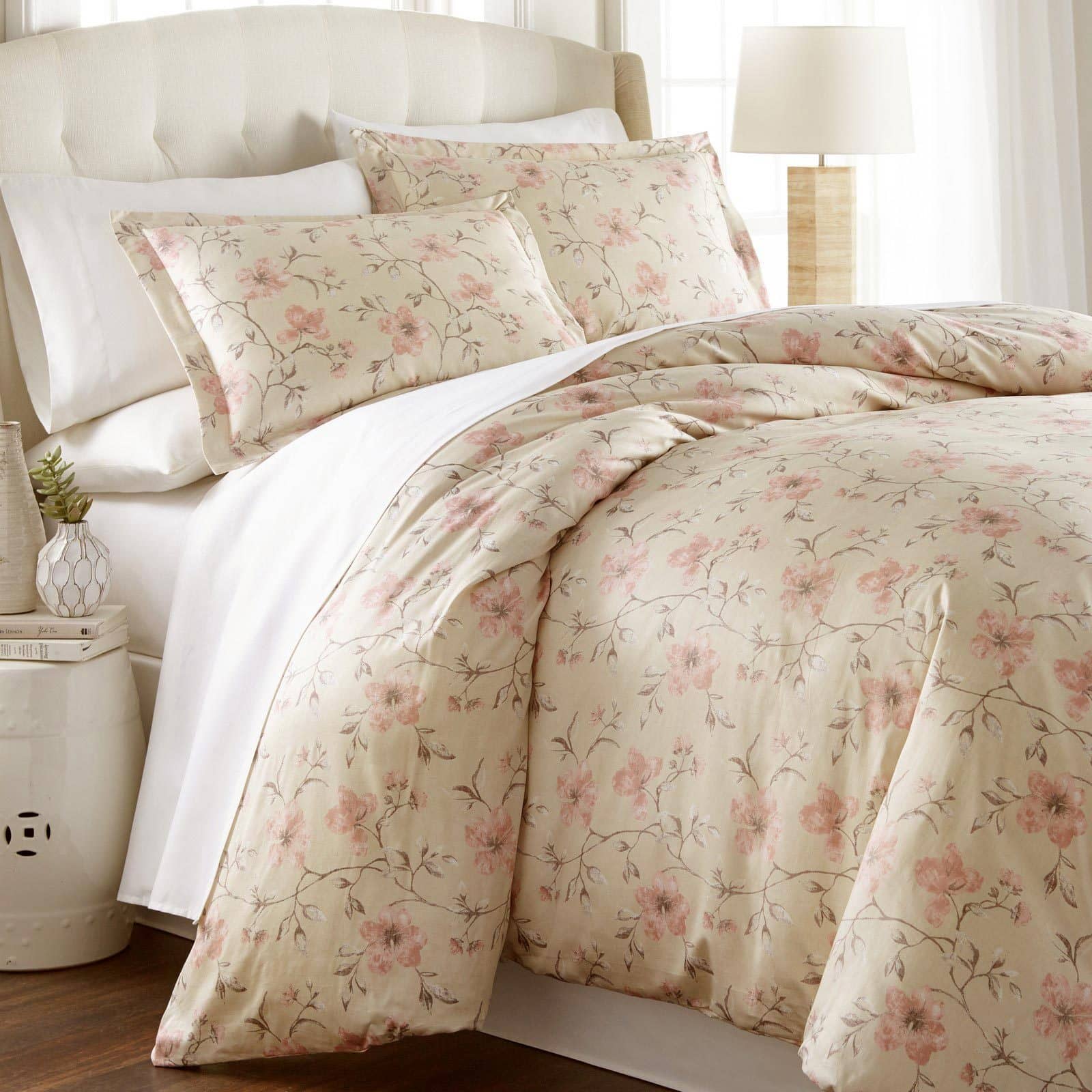 Mystic Garden Reversible Cotton Duvet Set in Mystic Soft Sand#color_mystic-soft-sand
