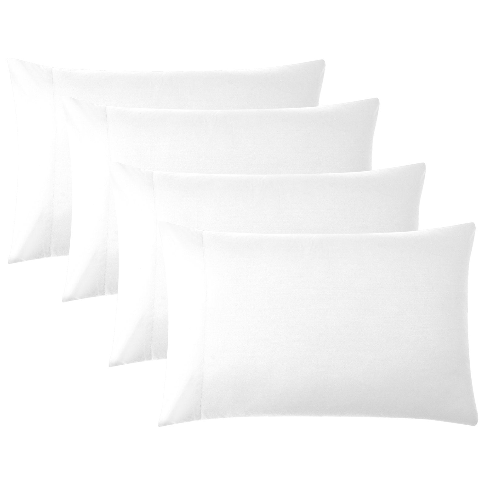 Top View of Vilano 4PC Pillowcase Set in White#color_vilano-bright-white