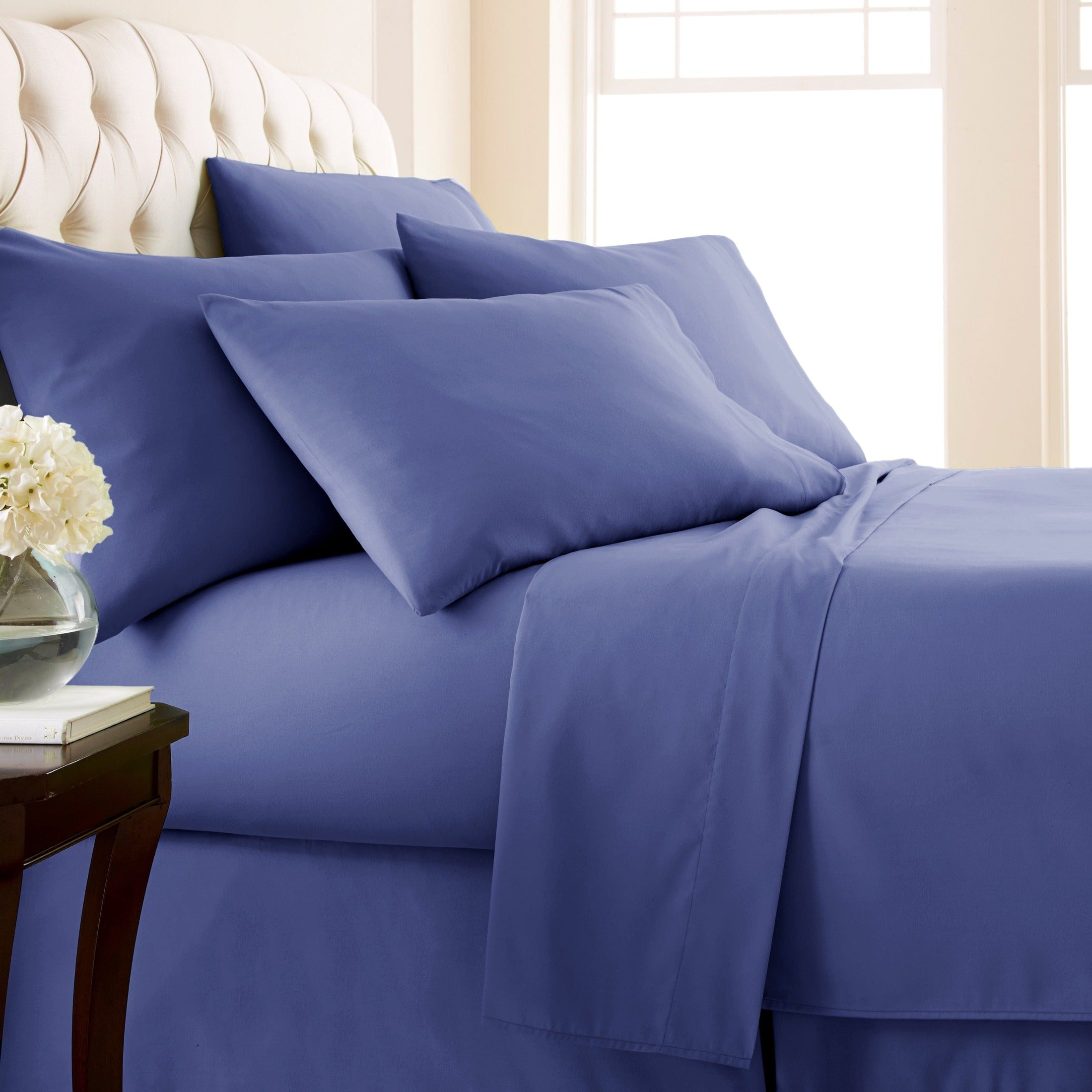 Side View of Everyday Essentials 6-Piece Sheet Set in Denim#color_denim
