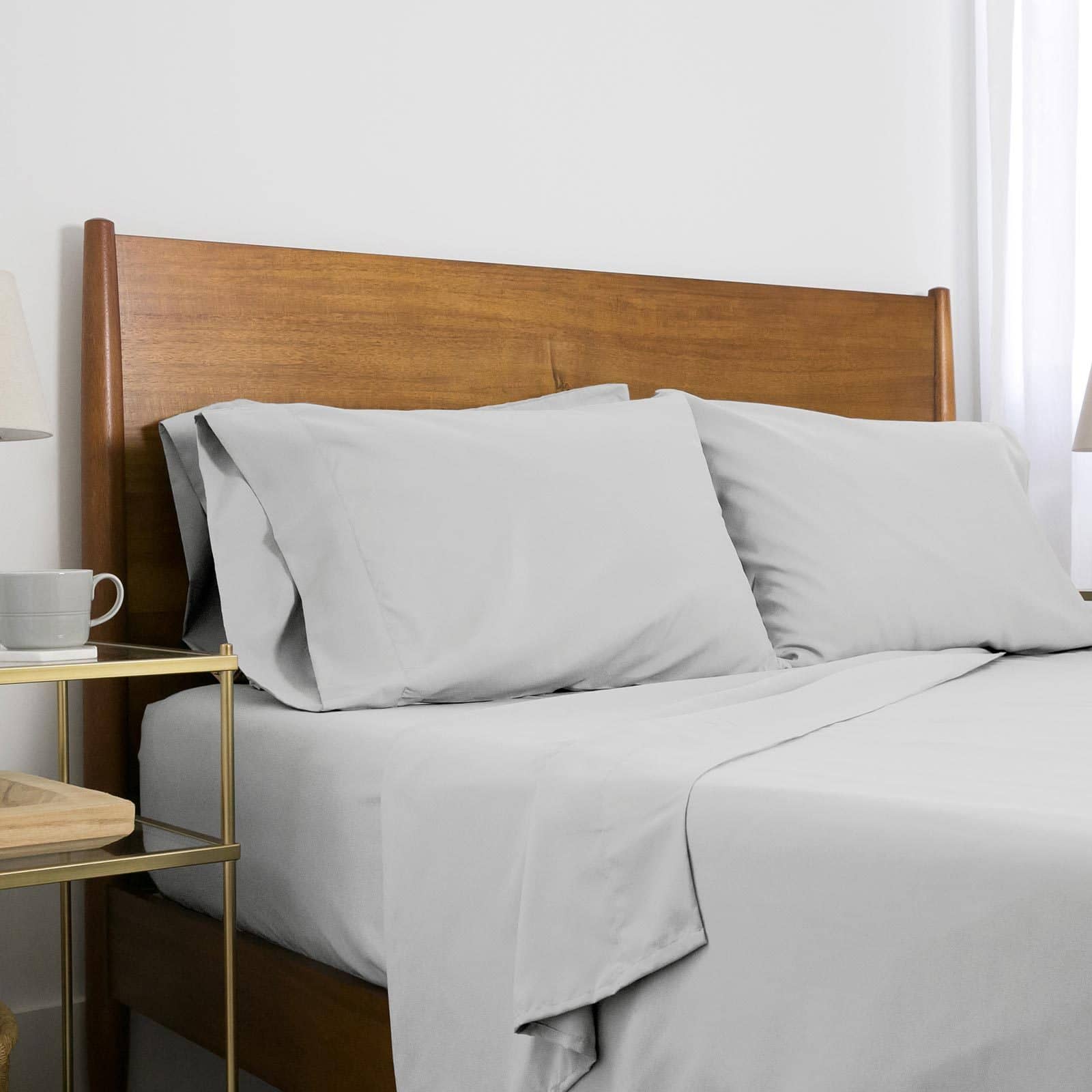 Extra-Soft Springtime Pastels Solid Color Brushed Microfiber Deep Pocket 6-Piece Sheet Set in Light Grey#color_light-grey
