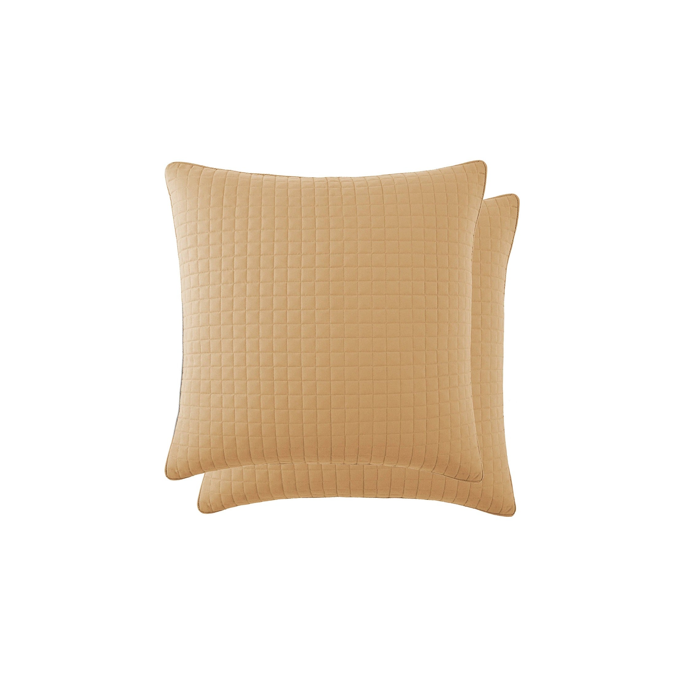 Top View of Vilano Quilted Sham and Pillow Covers in Gold#color_vilano-gold
