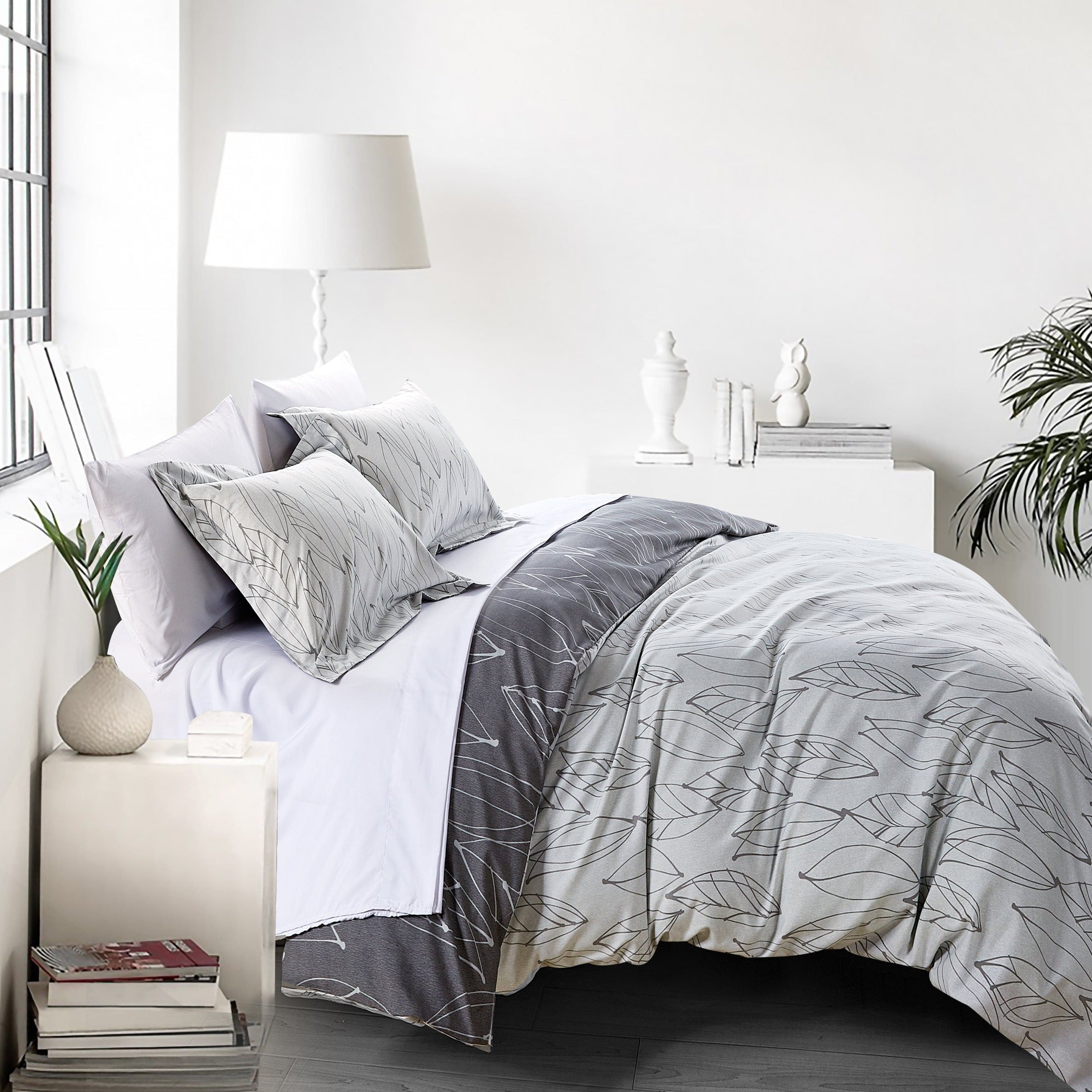 Modern Foliage Reversible Duvet Cover Set