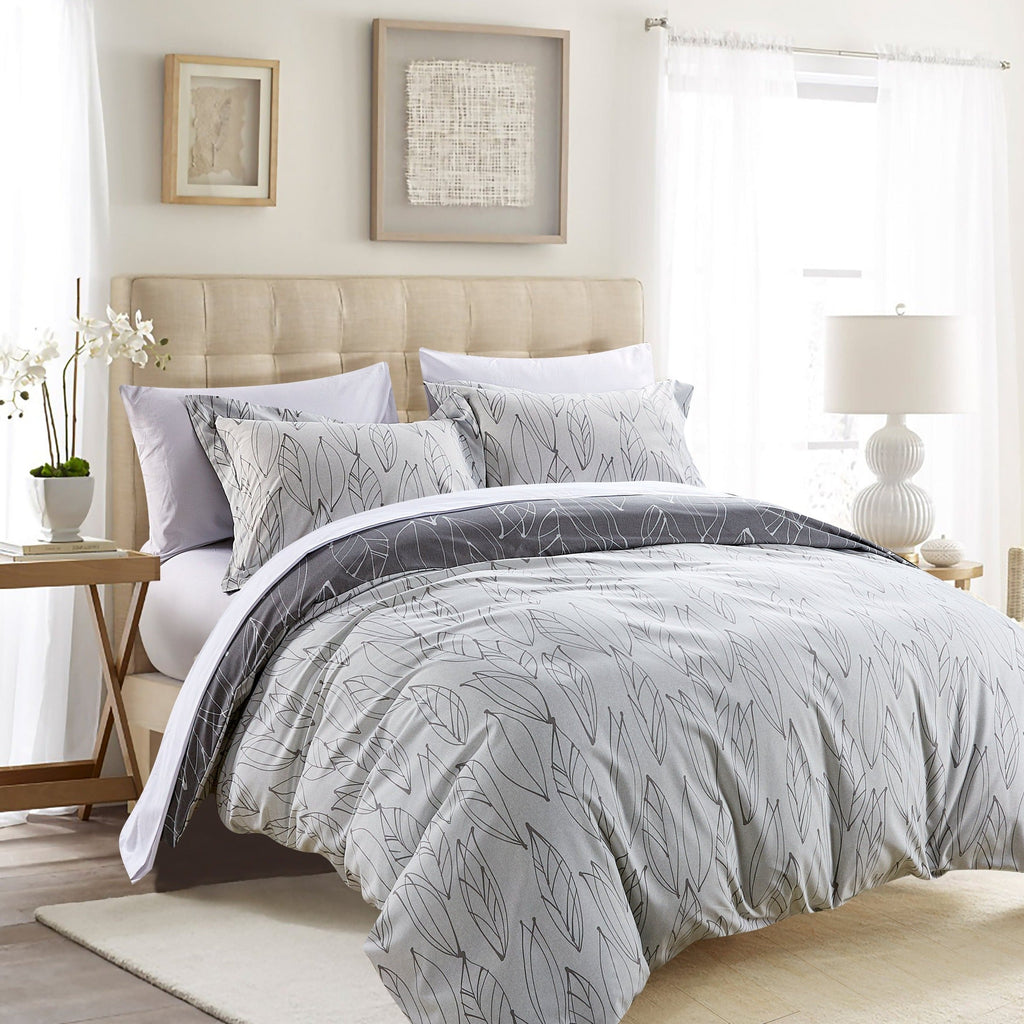 Modern Foliage Reversible Duvet Cover Set