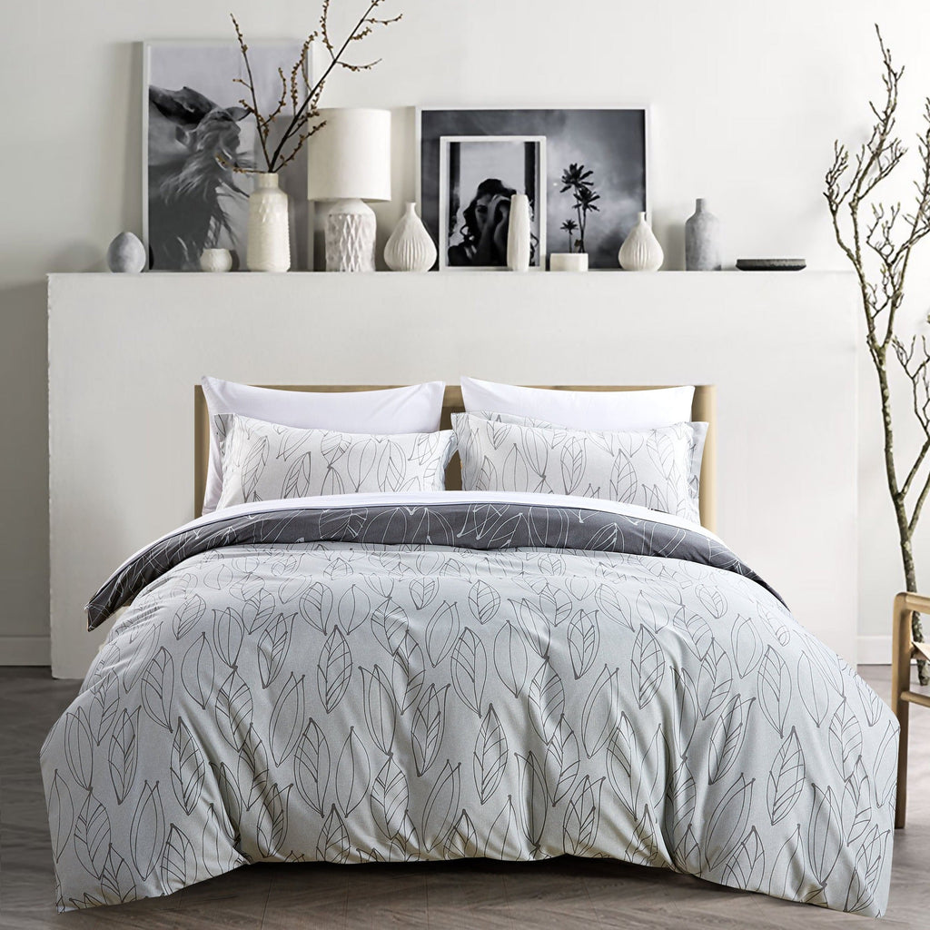Modern Foliage Reversible Duvet Cover Set