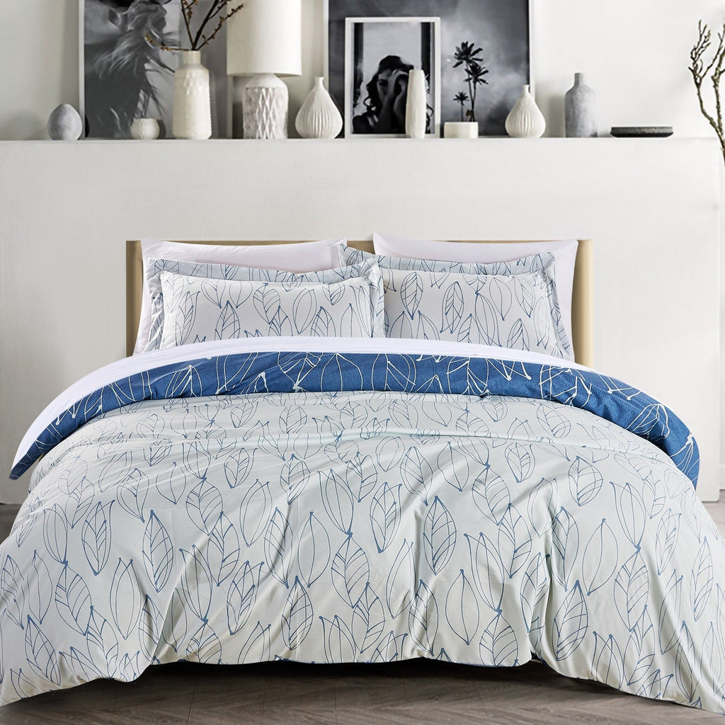 Modern Foliage Reversible Duvet Cover Set
