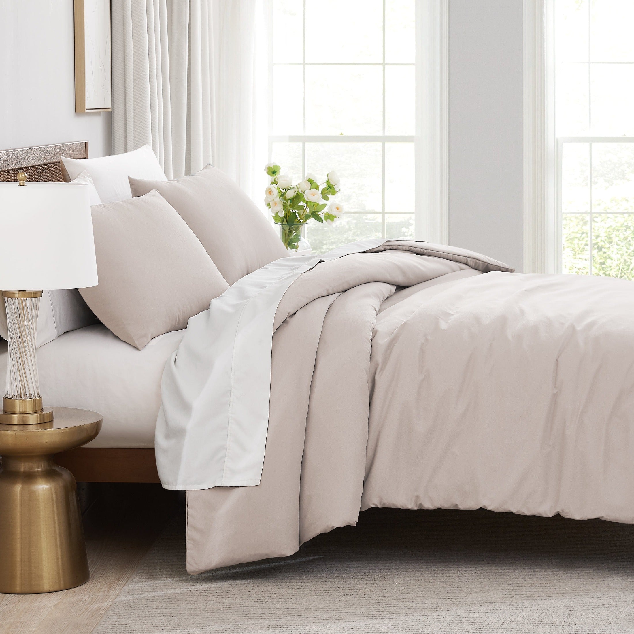 Side View of Vilano Duvet Cover Set in Bone#color_vilano-bone