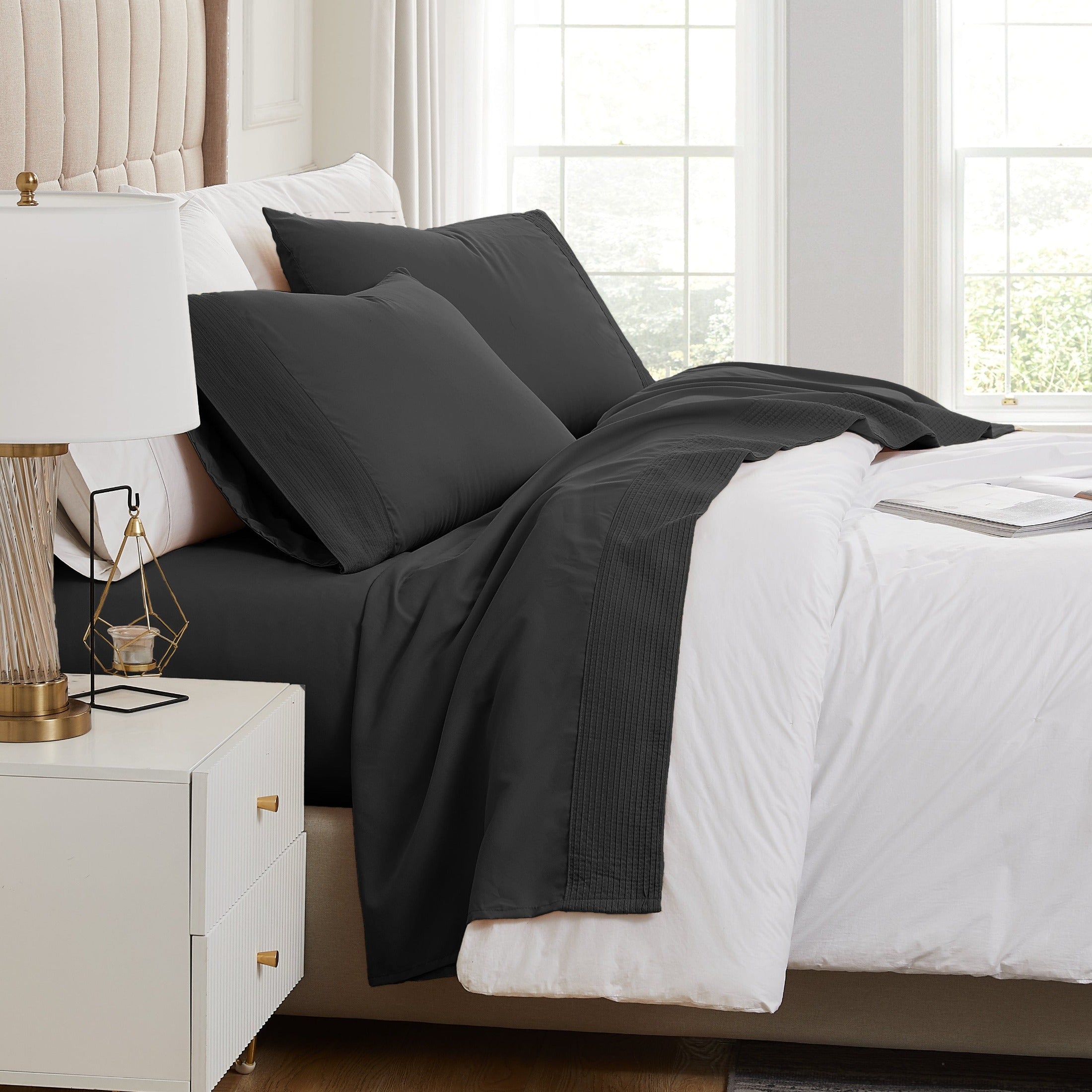 Vilano Extra Deep Pocket Pleated Sheet Set