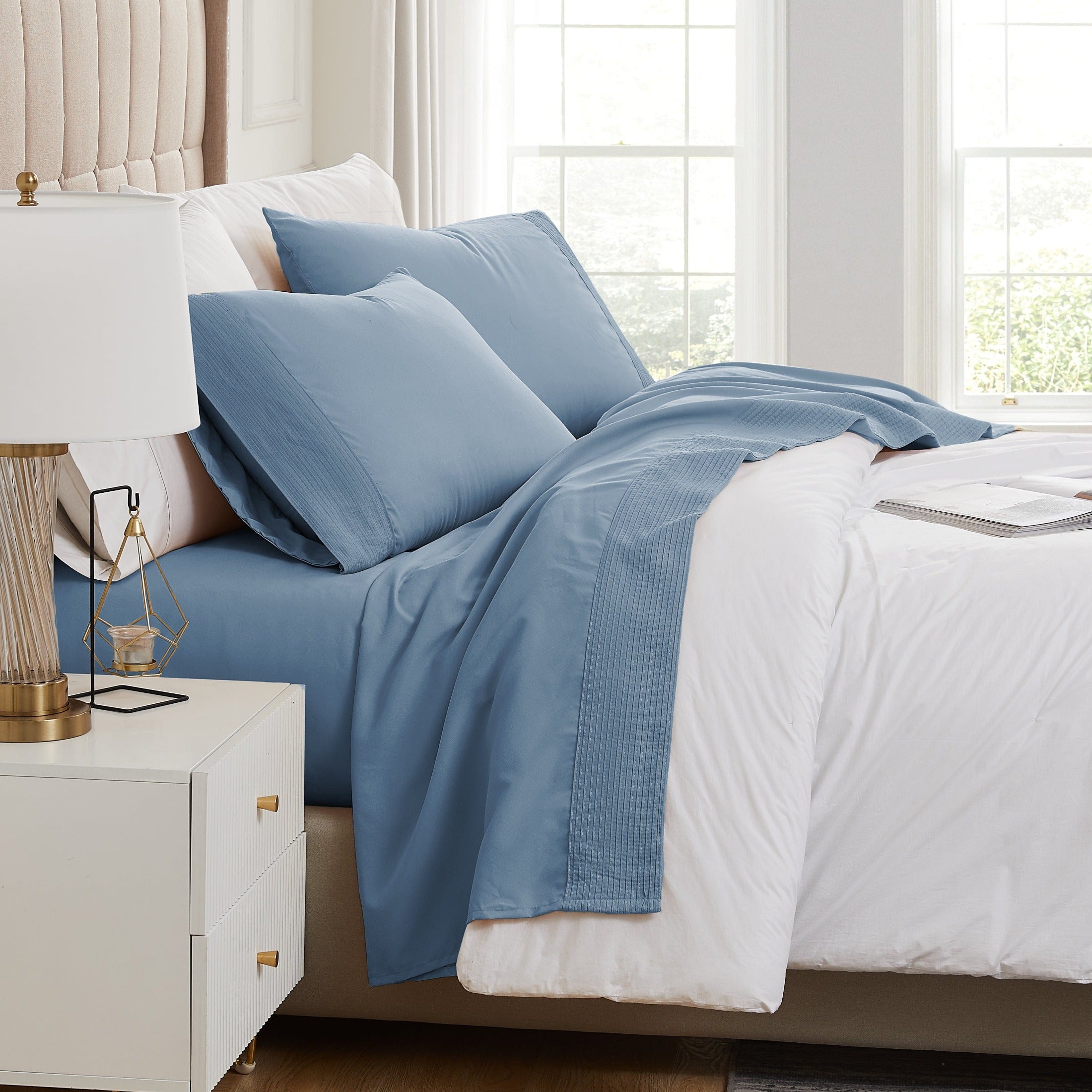 Vilano Extra Deep Pocket Pleated Sheet Set