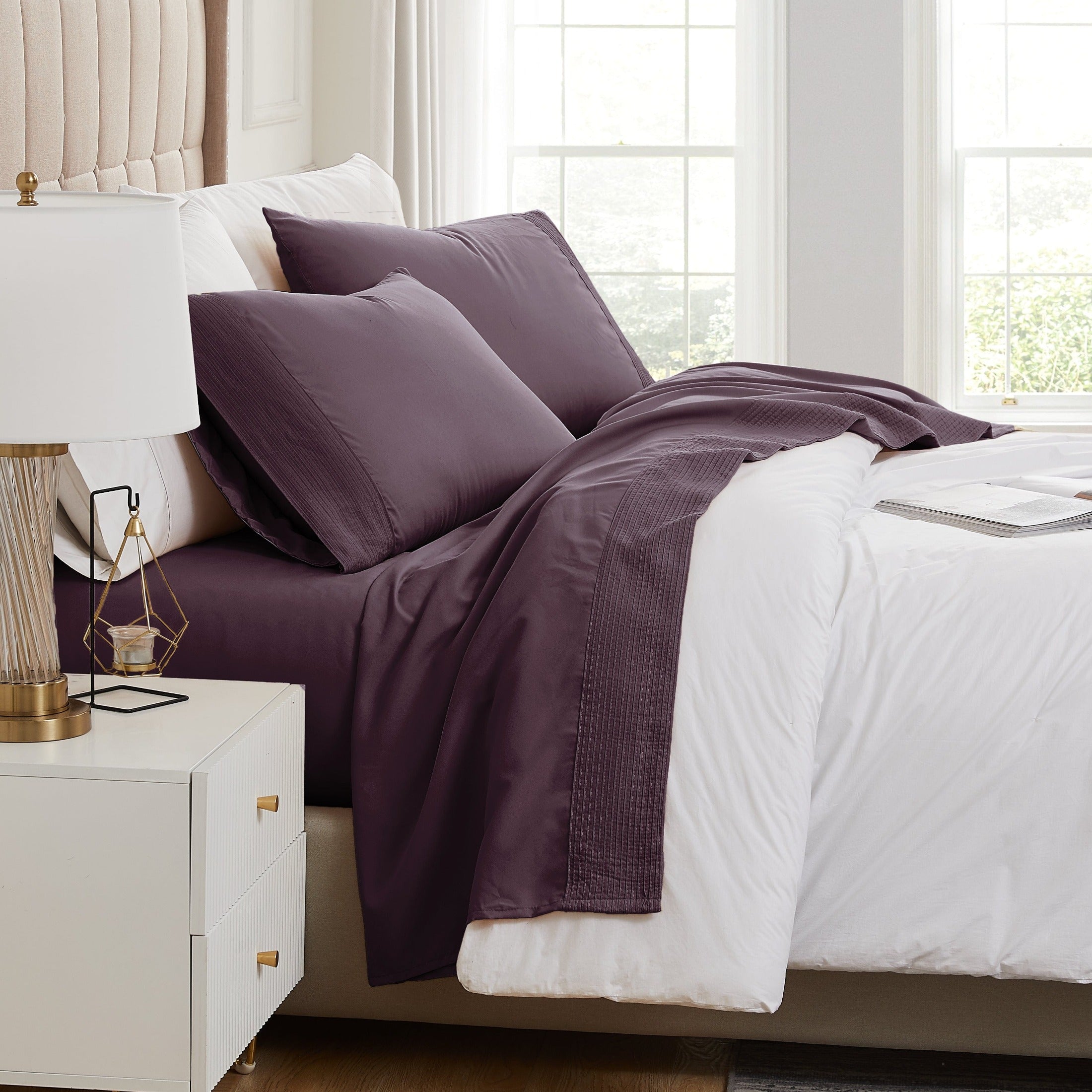 Vilano Extra Deep Pocket Pleated Sheet Set