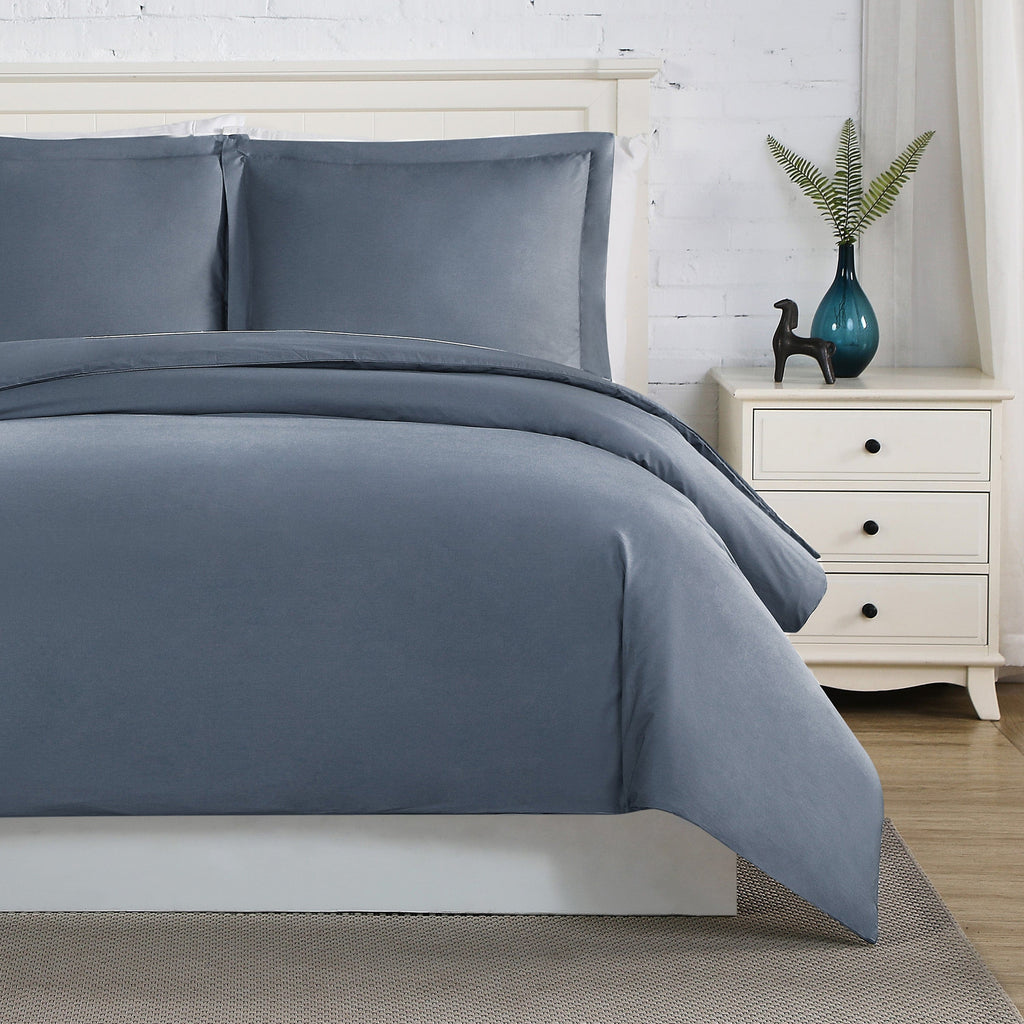 300 Thread Count Sateen Solid Cotton Duvet Cover Set