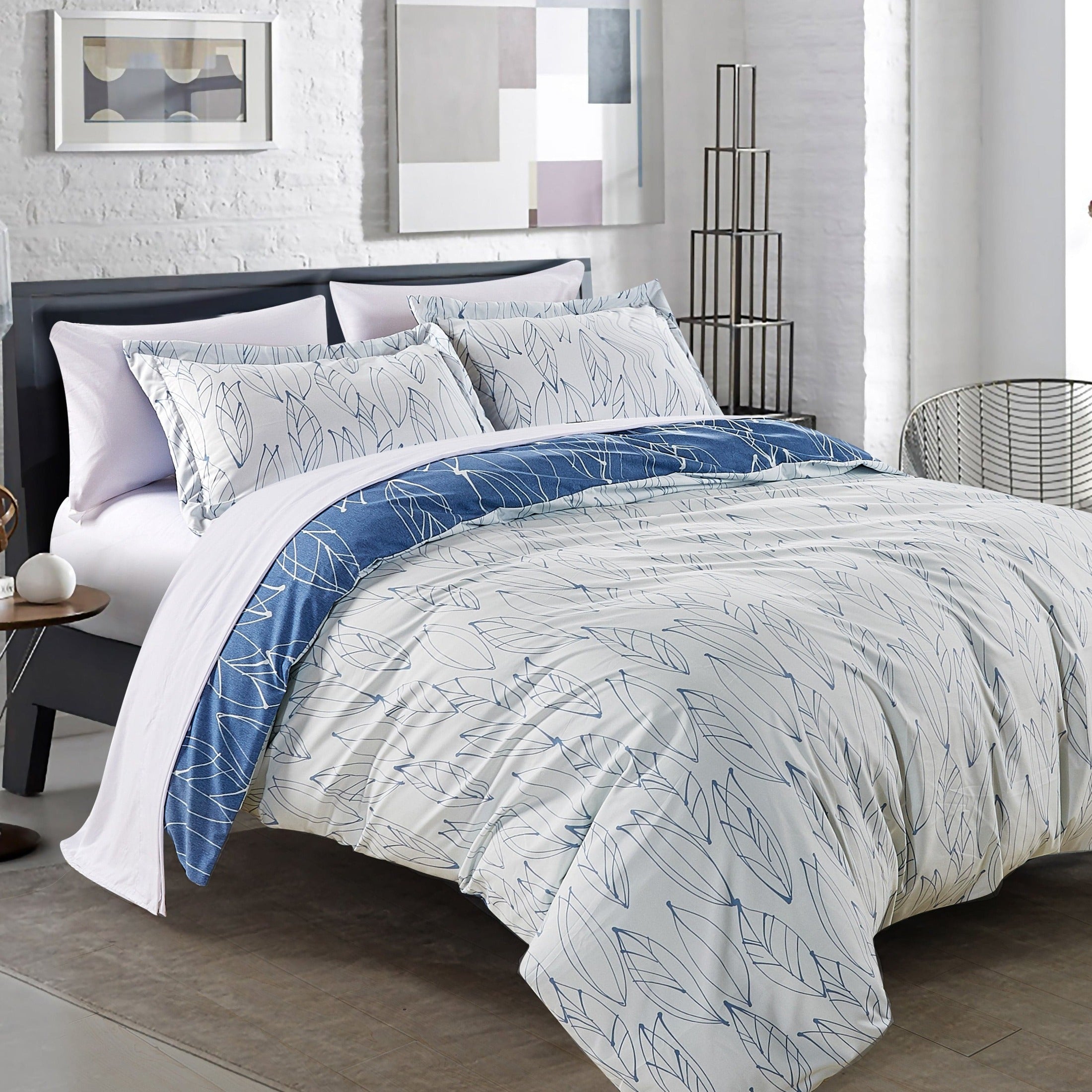 Modern Foliage Reversible Duvet Cover Set