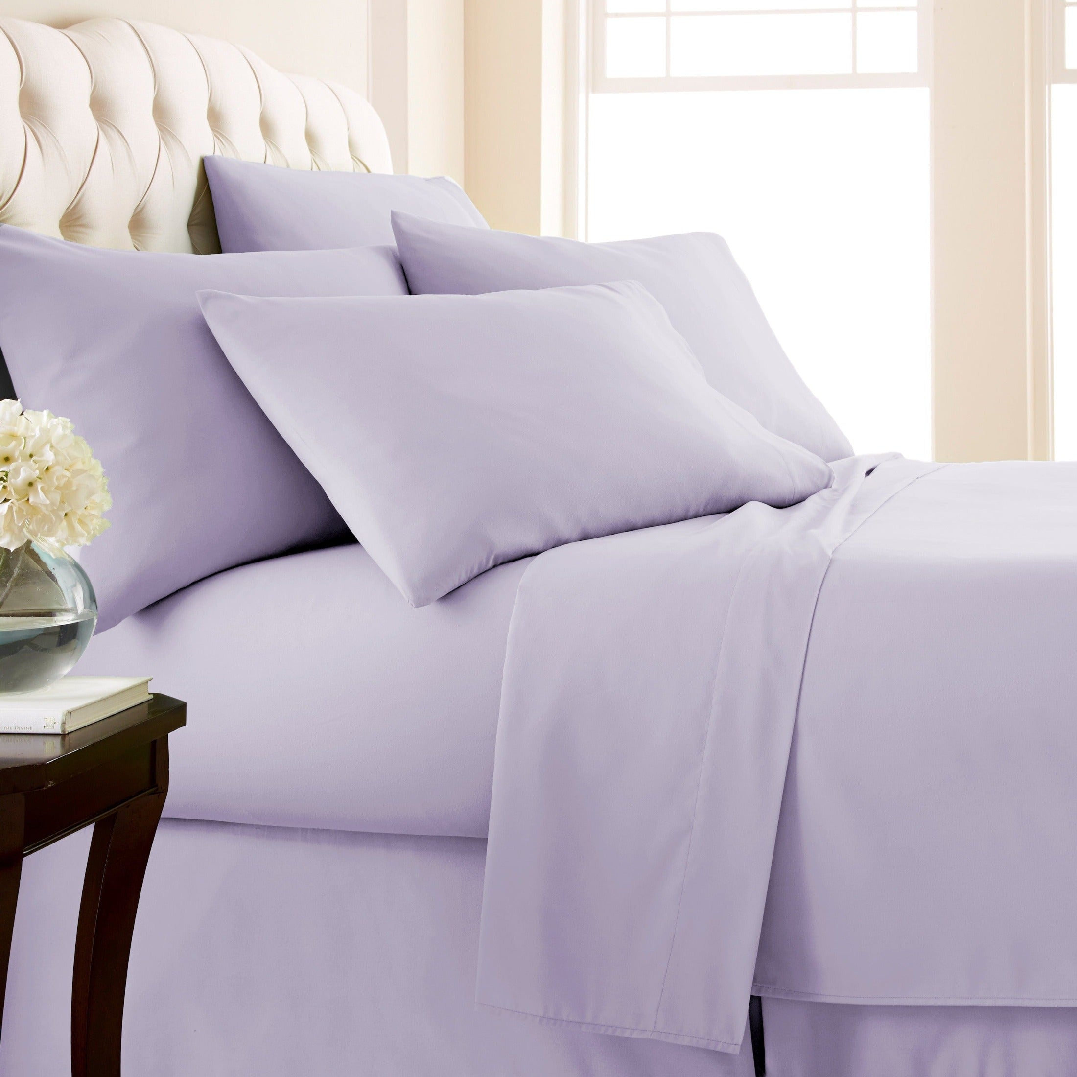 Side View of Everyday Essentials 6-Piece Sheet Set in Lilac#color_evening-haze