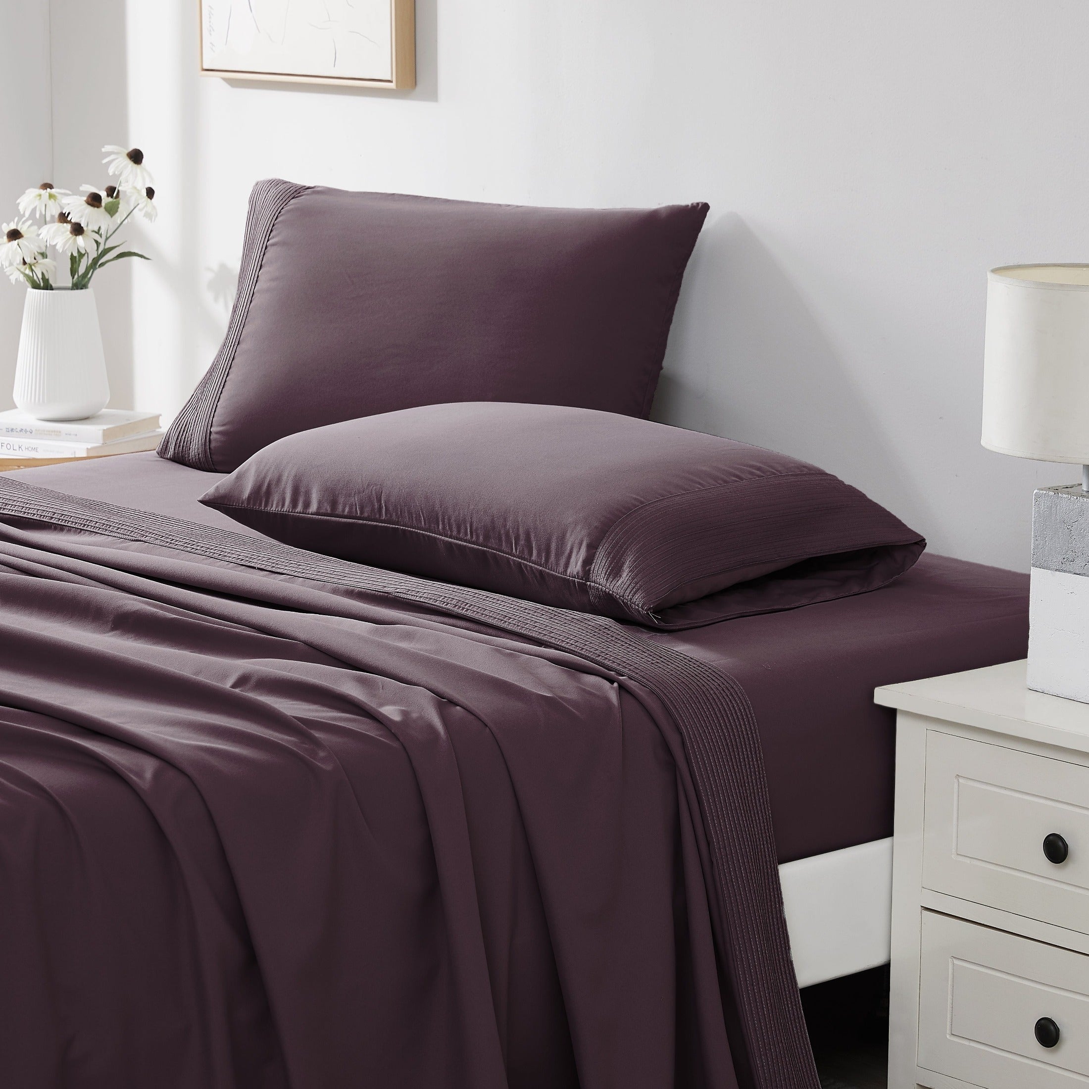 Vilano Extra Deep Pocket Pleated Sheet Set