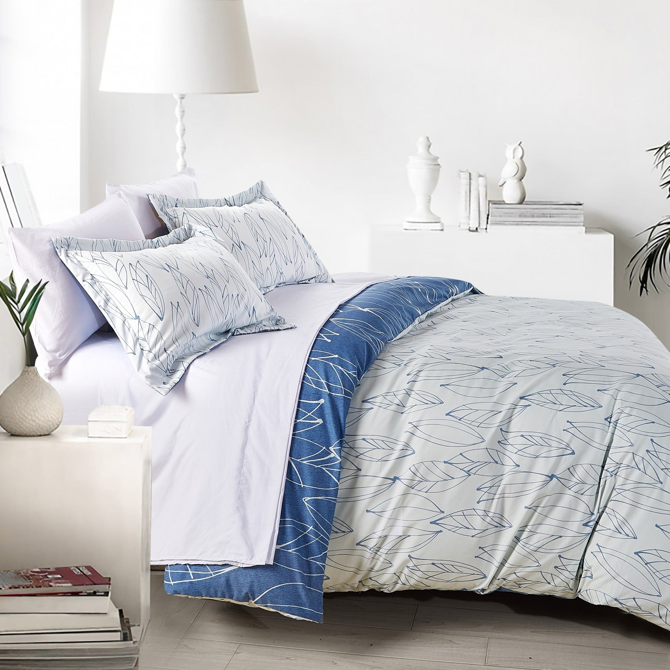 Modern Foliage Reversible Duvet Cover Set