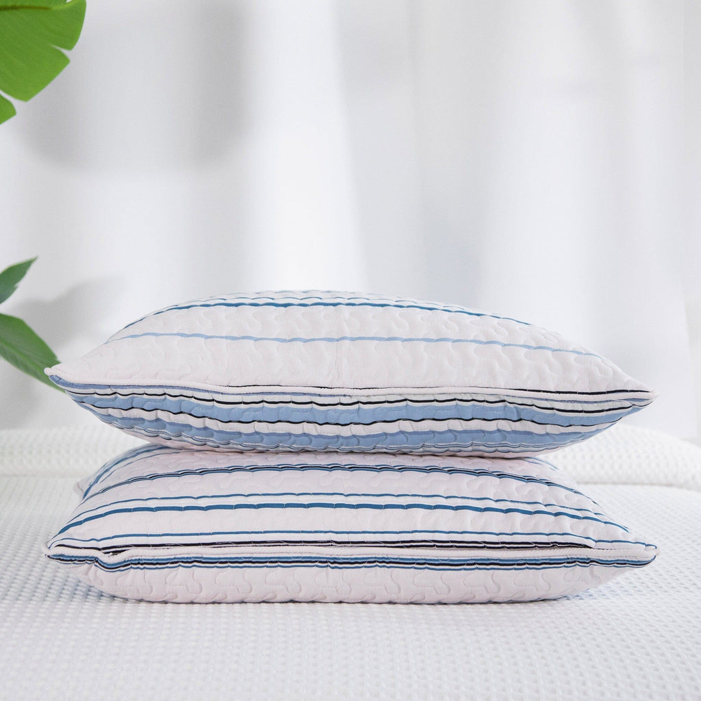 Coastal Stripes Quilted Sham Covers