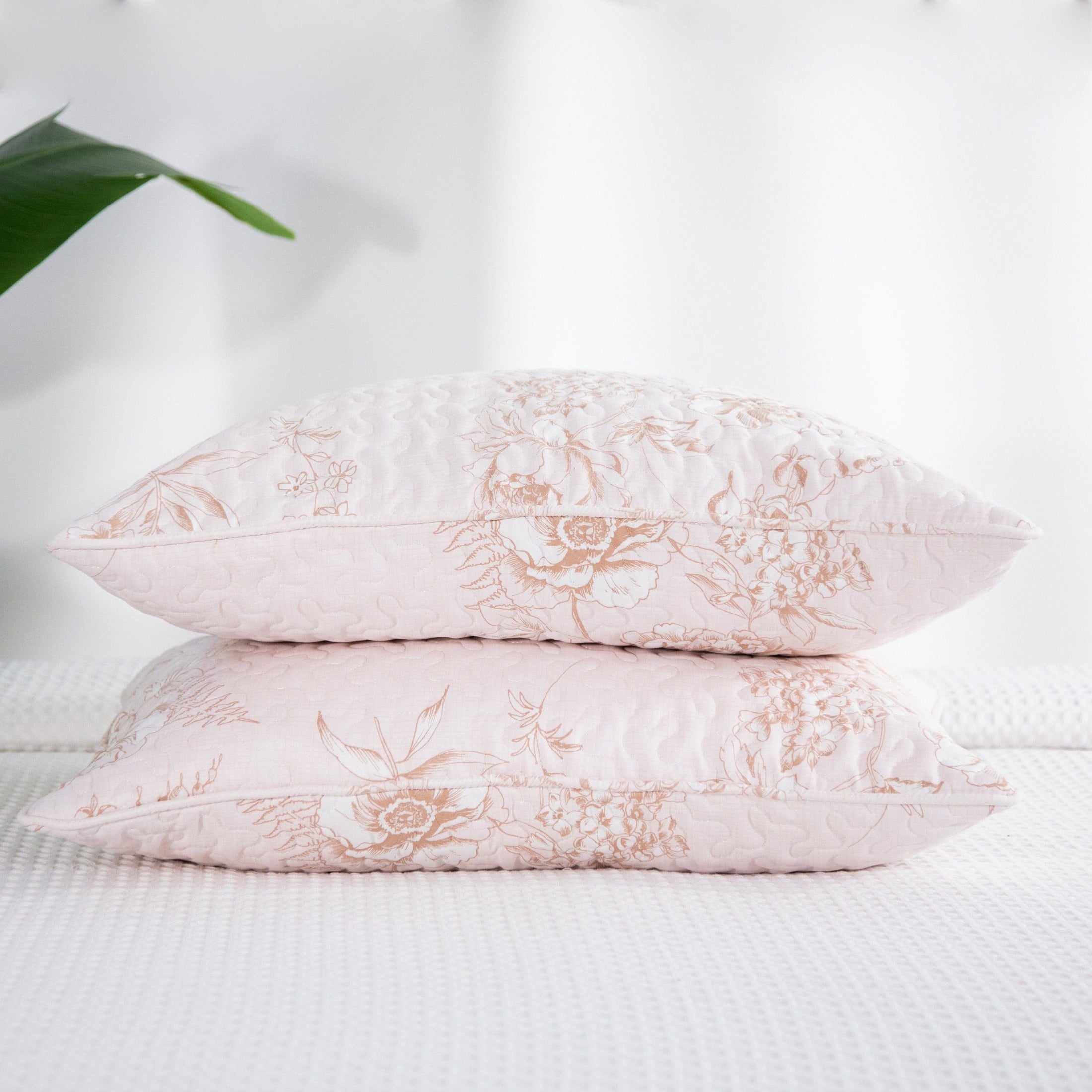 Harmony Quilted Sham Covers Set Stack Together in Taupe#color_harmony-taupe