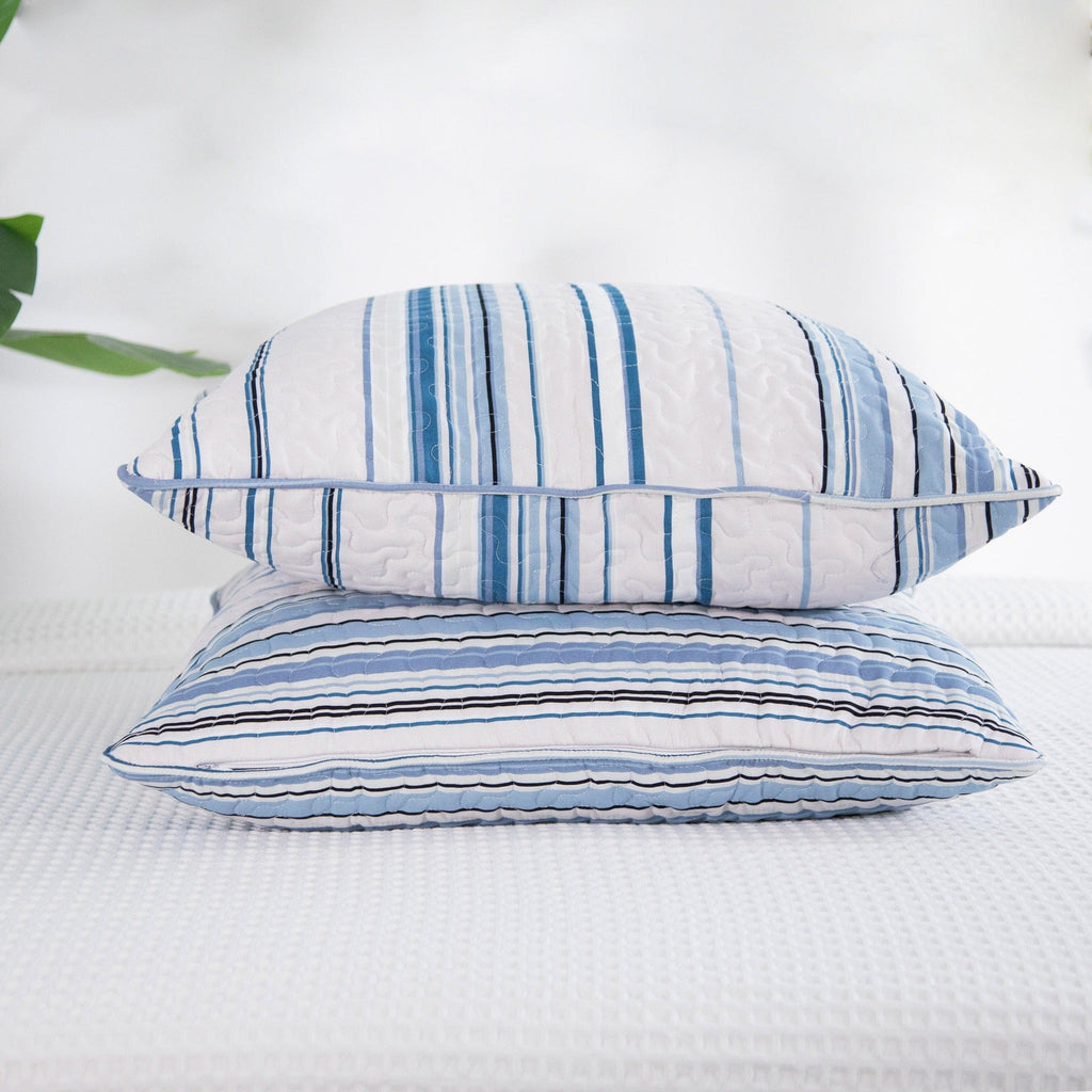 Coastal Stripes Quilted Sham Covers