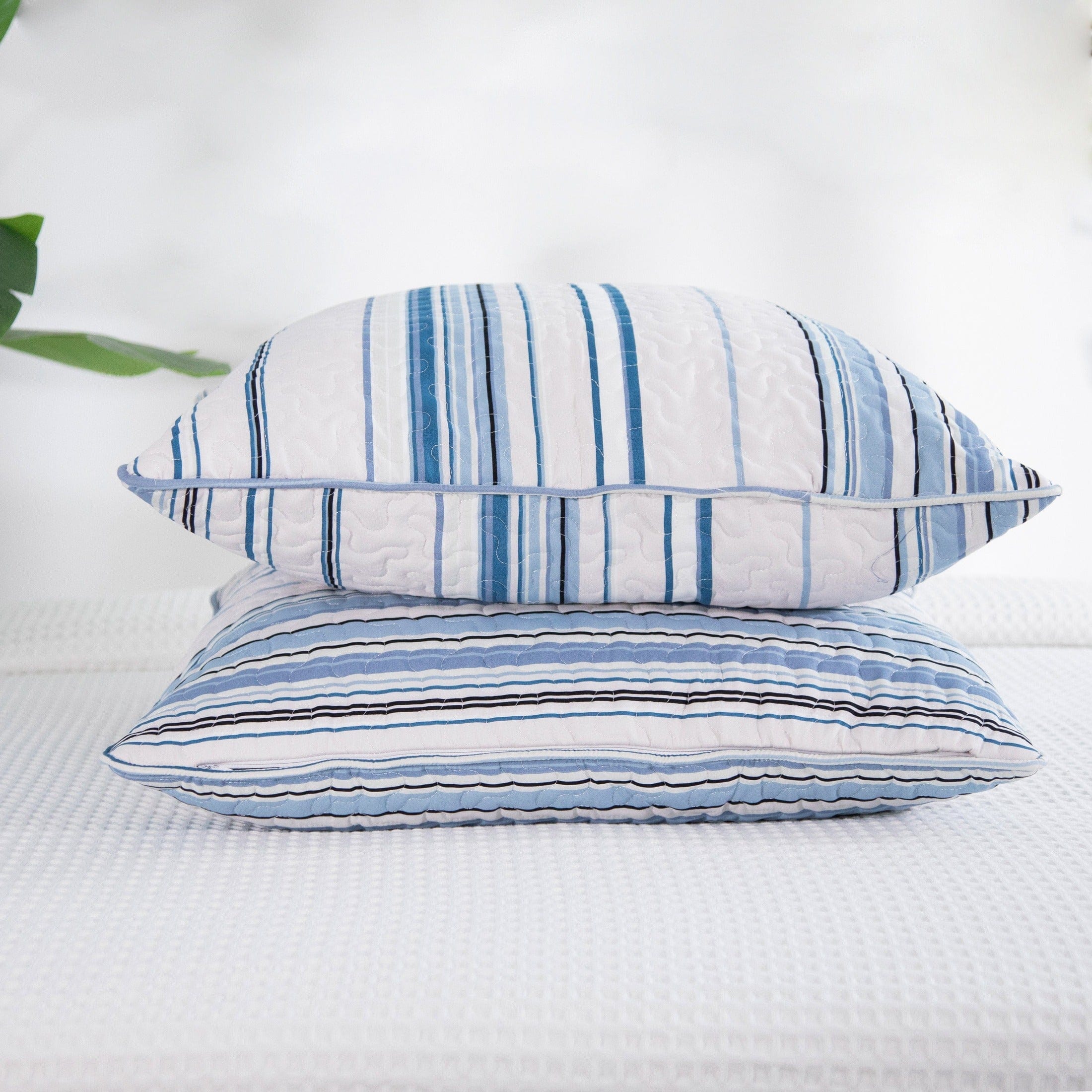 Coastal Stripes Quilted Sham Covers