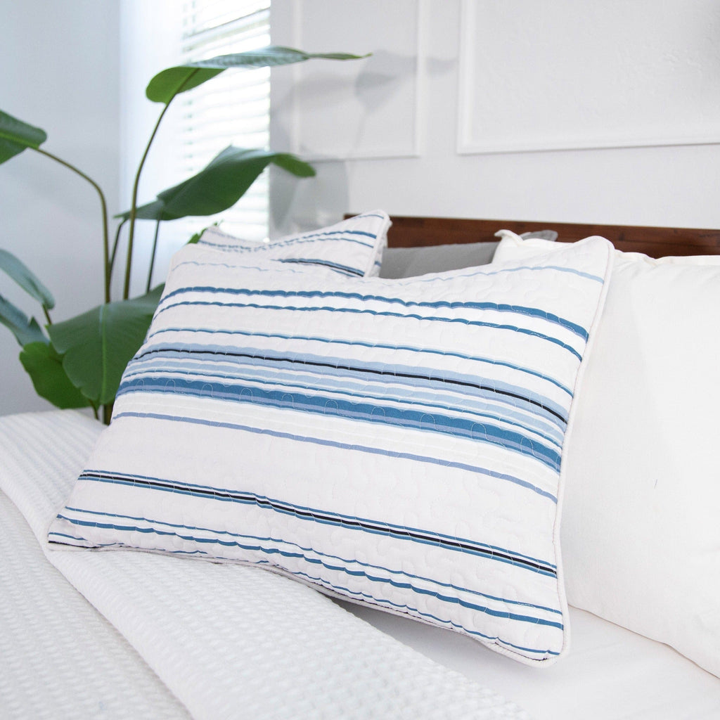 Coastal Stripes Quilted Sham Covers