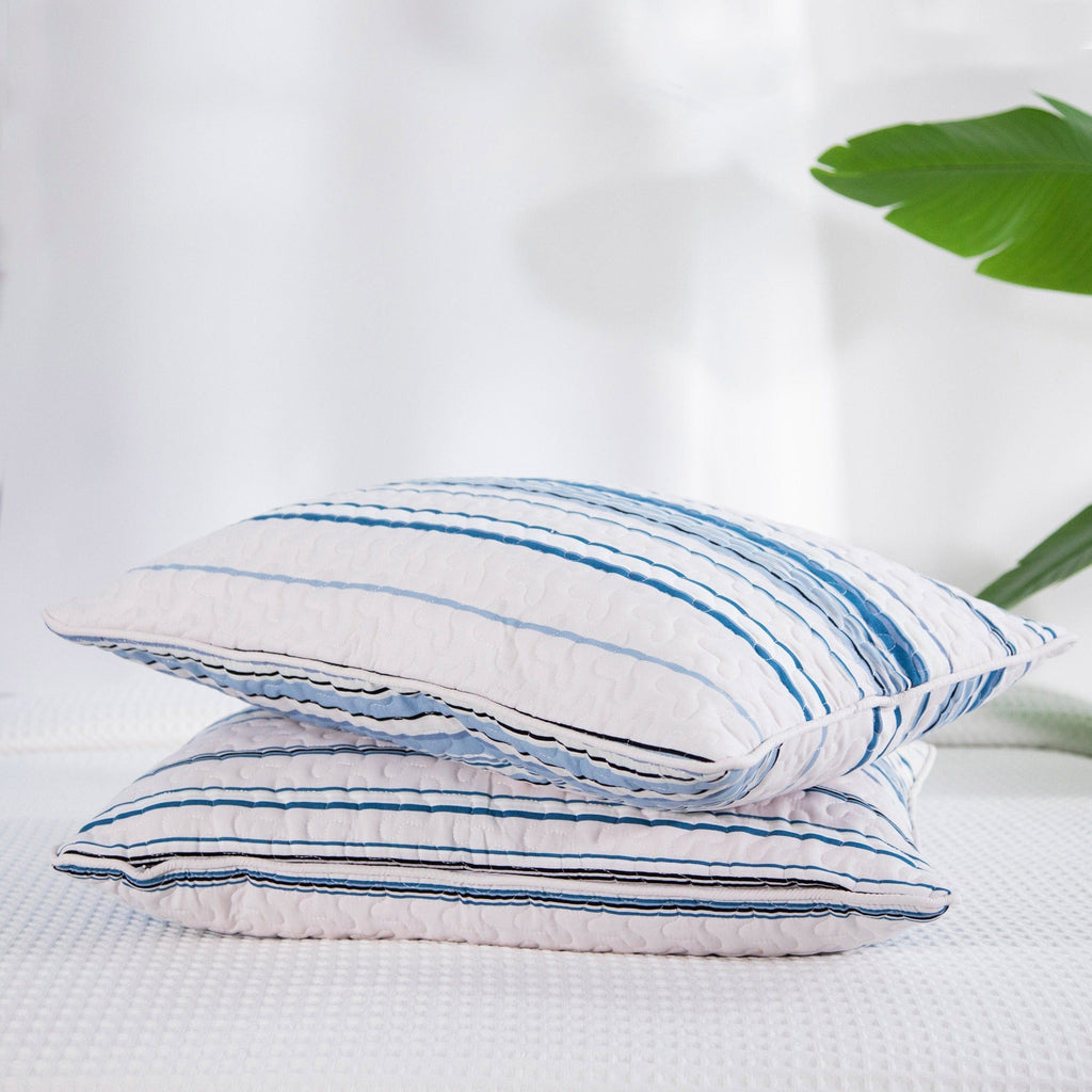 Coastal Stripes Quilted Sham Covers