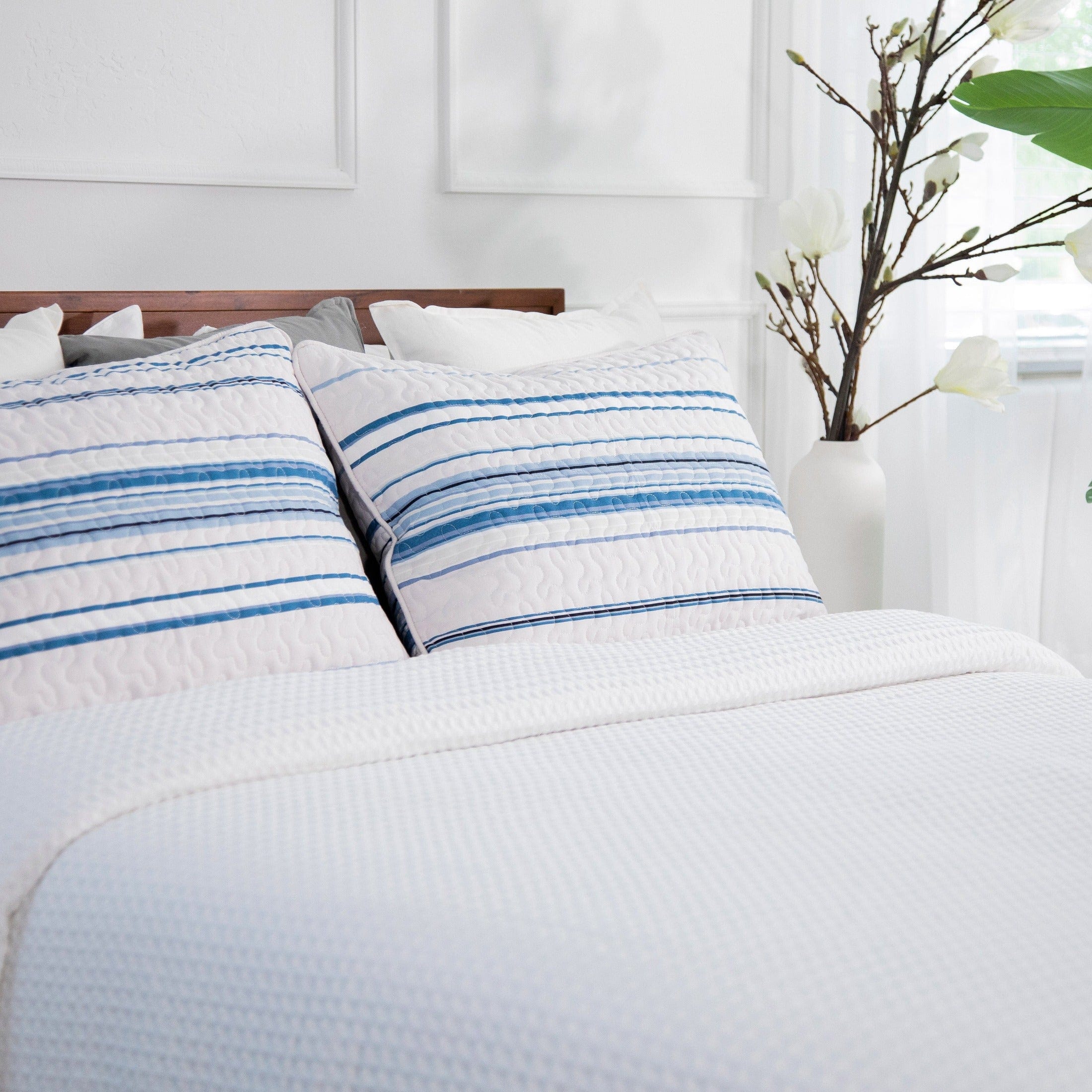 Coastal Stripes Quilted Sham Covers