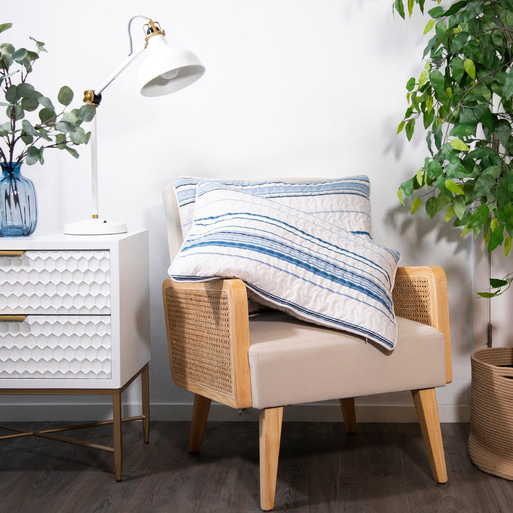 Coastal Stripes Quilted Sham Covers