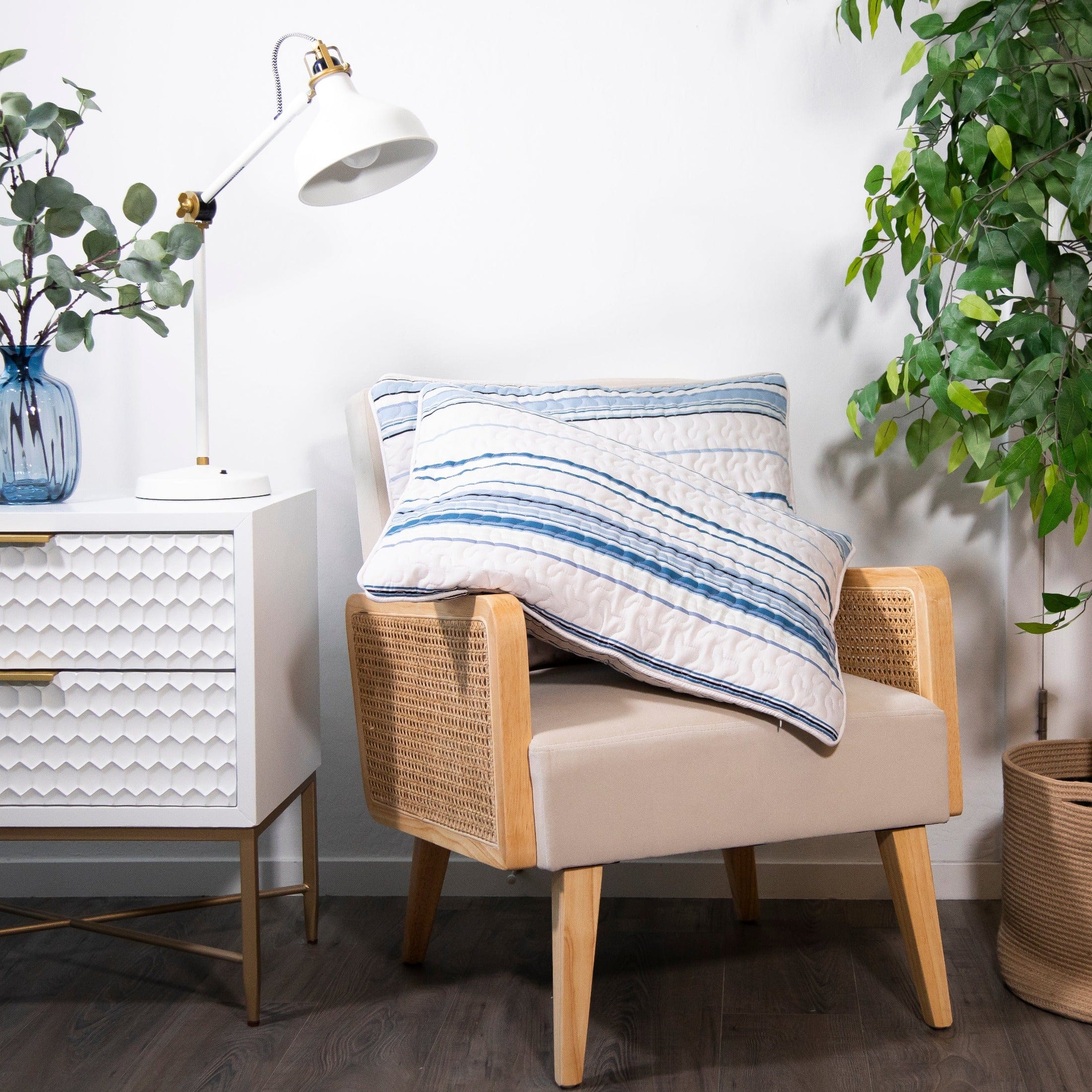 Coastal Stripes Quilted Sham Covers
