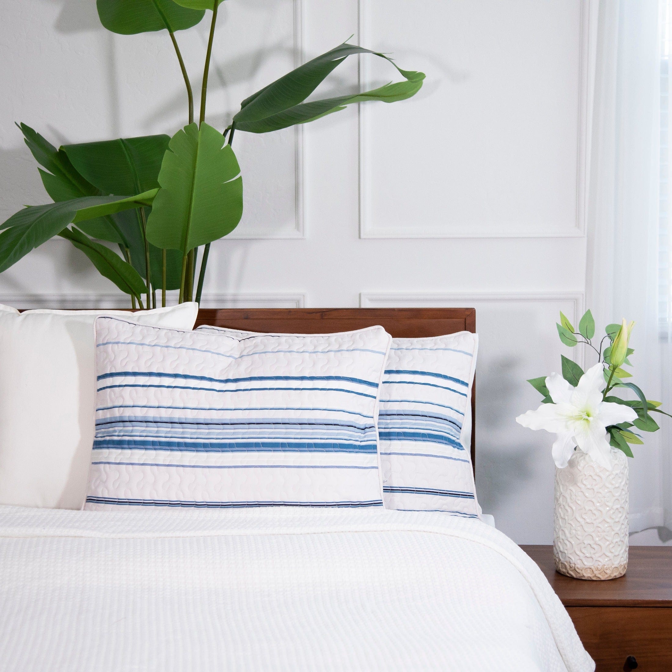 Coastal Stripes Quilted Sham Covers