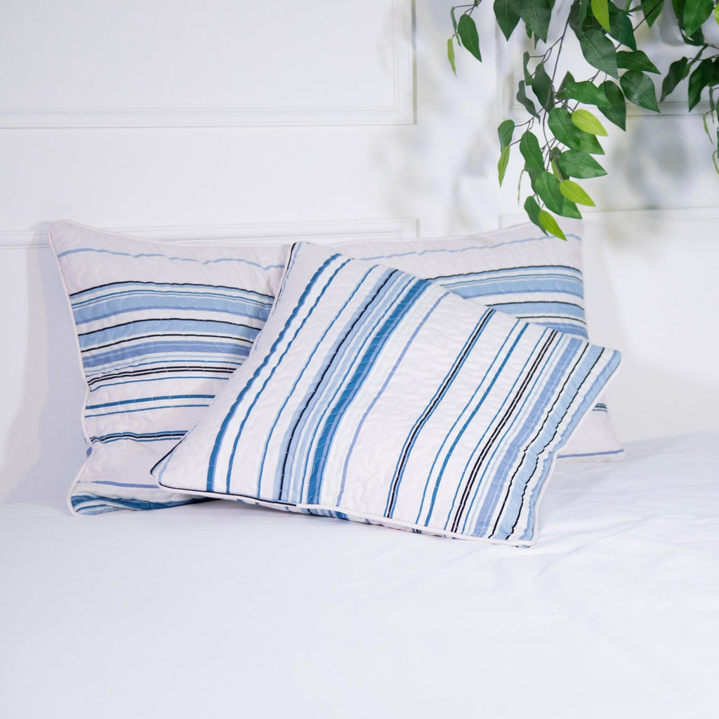 Coastal Stripes Quilted Sham Covers