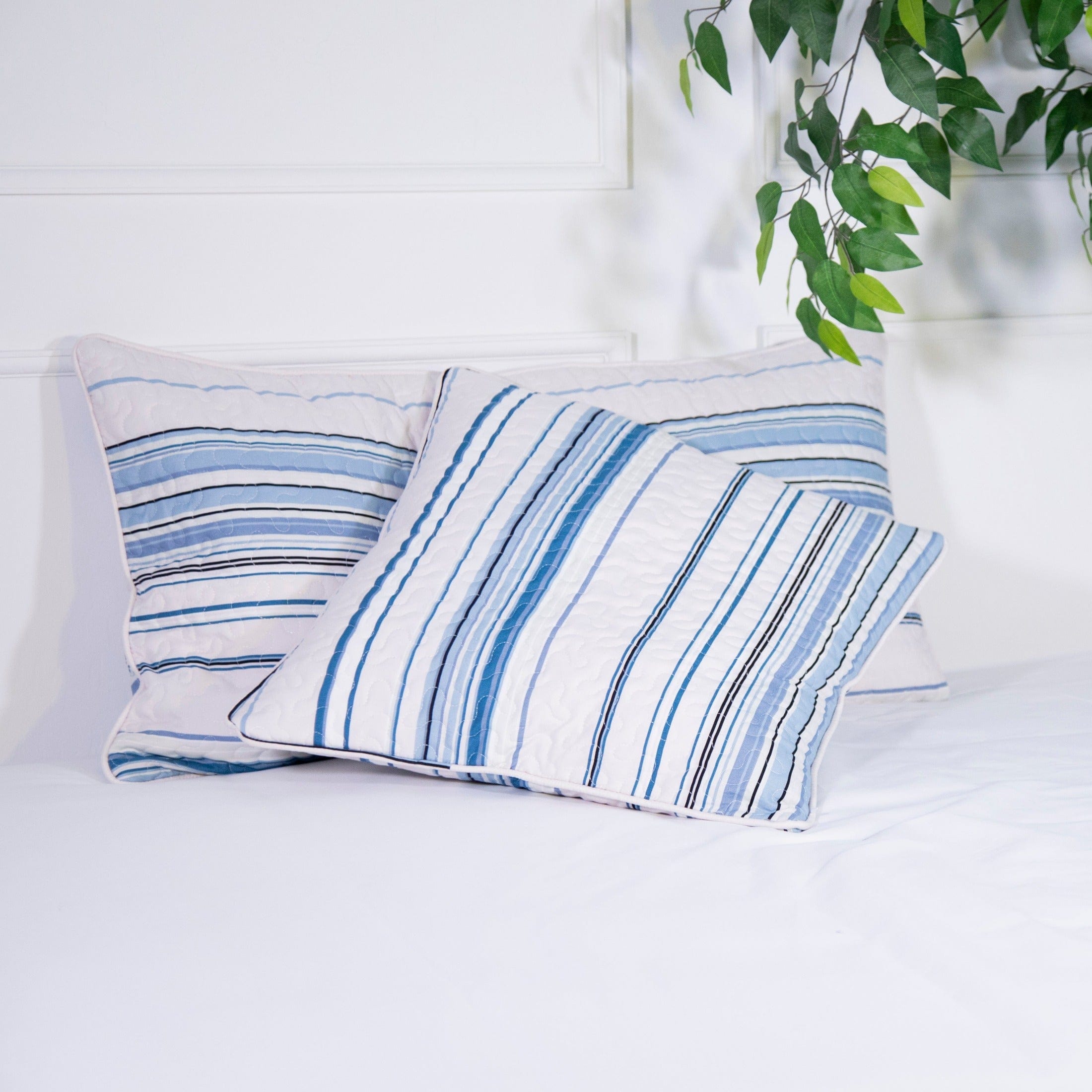 Coastal Stripes Quilted Sham Covers