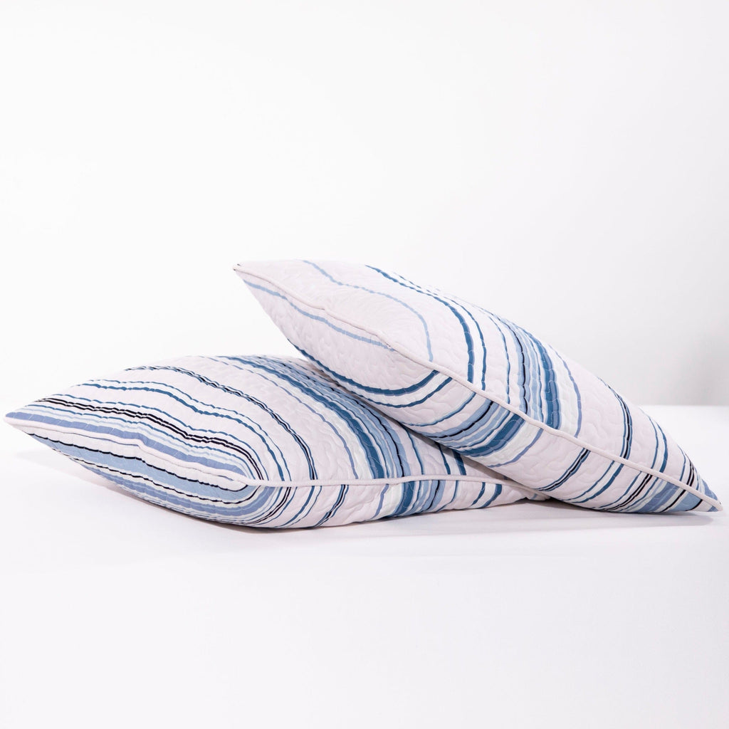 Coastal Stripes Quilted Sham Covers