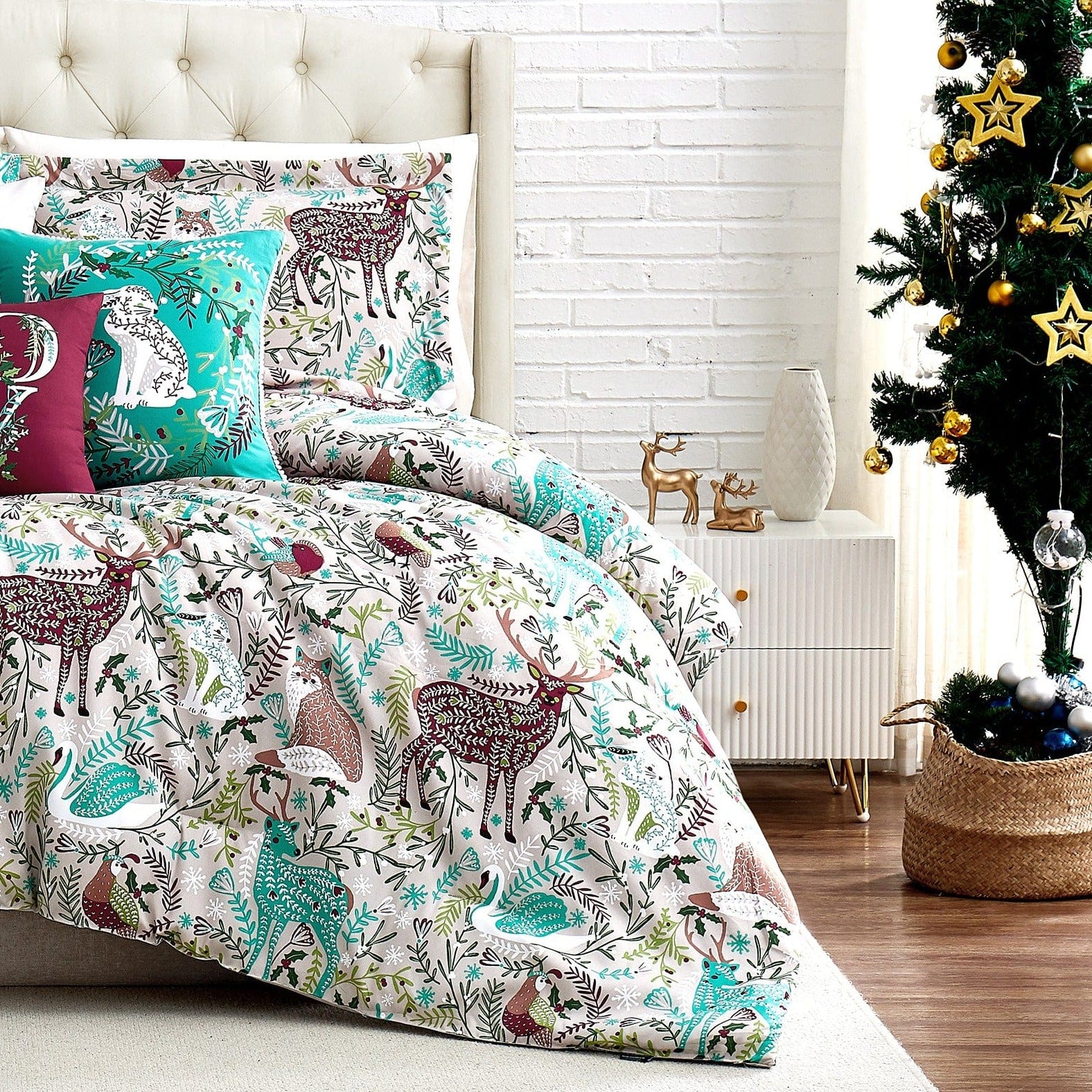 Christmas Woodland 6-Piece Comforter Bedding Set