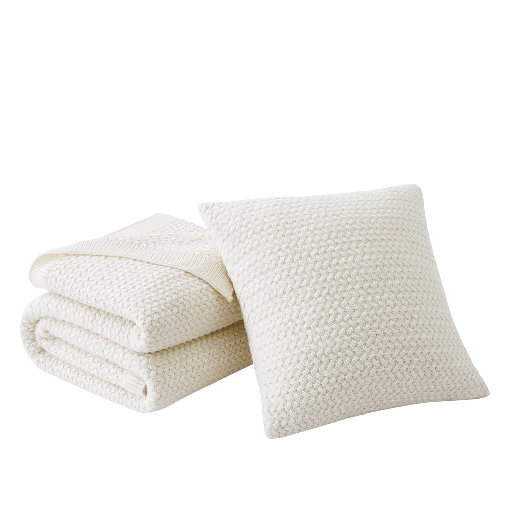Acrylic Blanket and Throw Pillow Cover Set