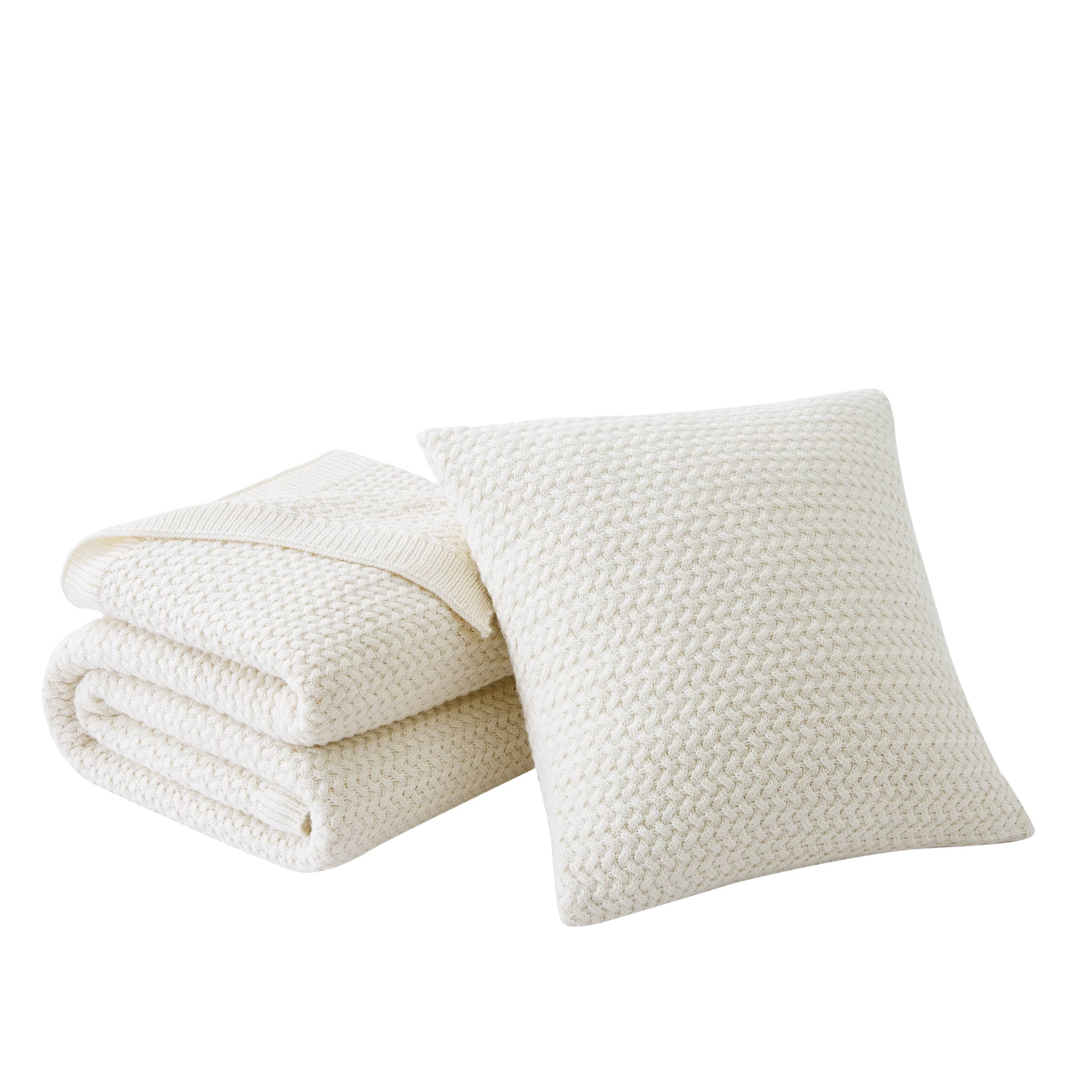 Acrylic Blanket and Throw Pillow Cover Set