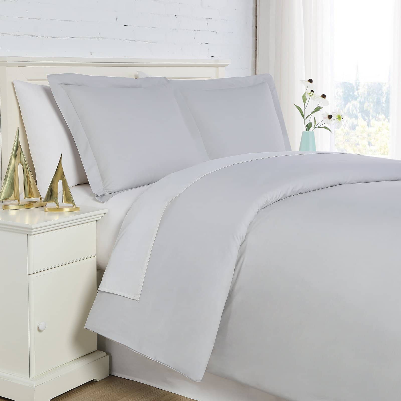 Percale Duvet Cover in Lunar Grey#color_percale-lunar-grey