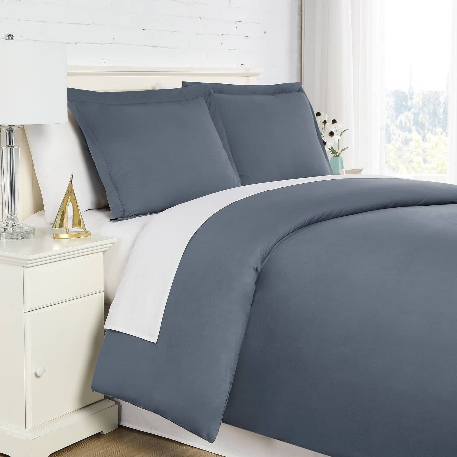Percale Duvet Cover in Steel Blue#color_percale-steel-blue