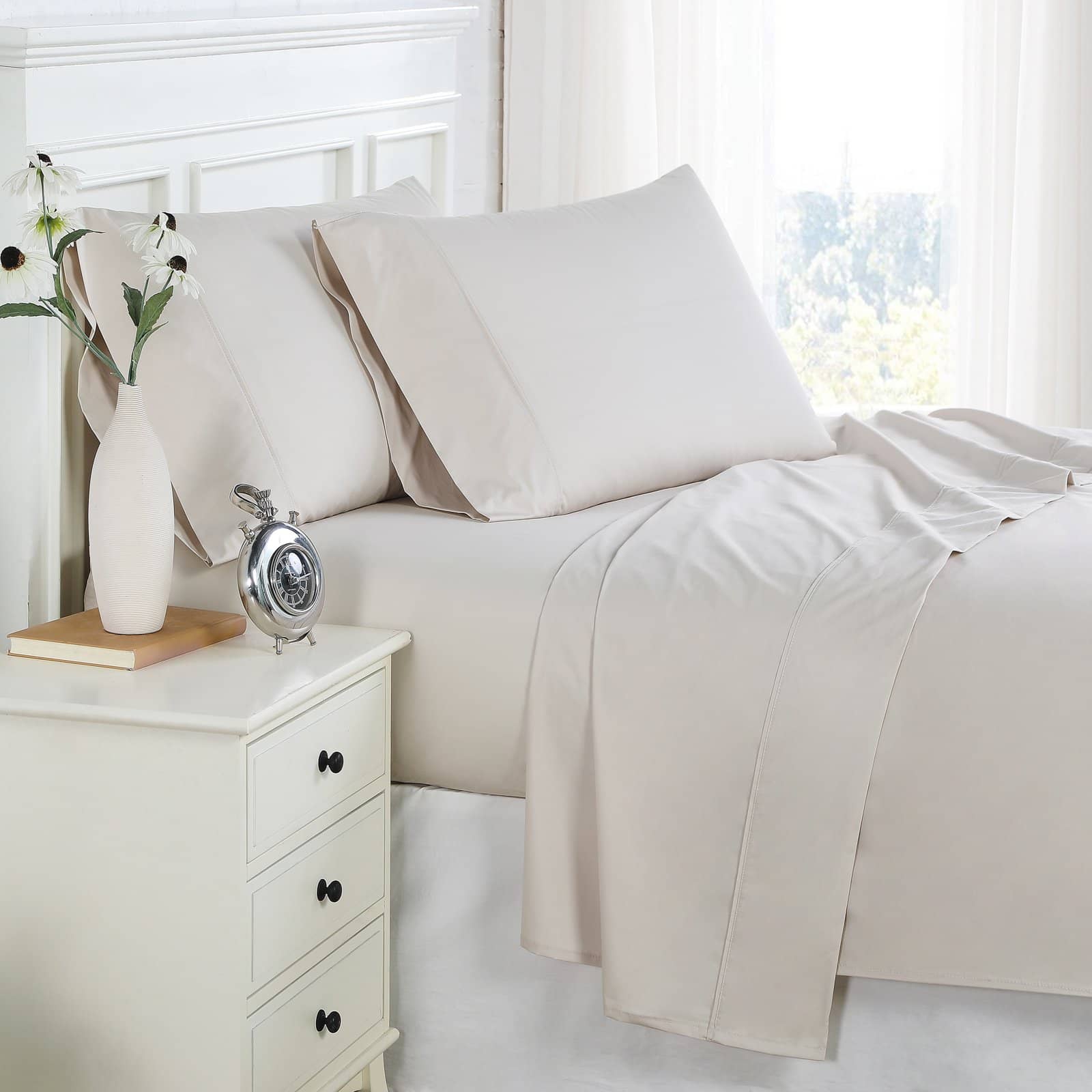 Percale Sheet Set in Bone#color_percale-bone
