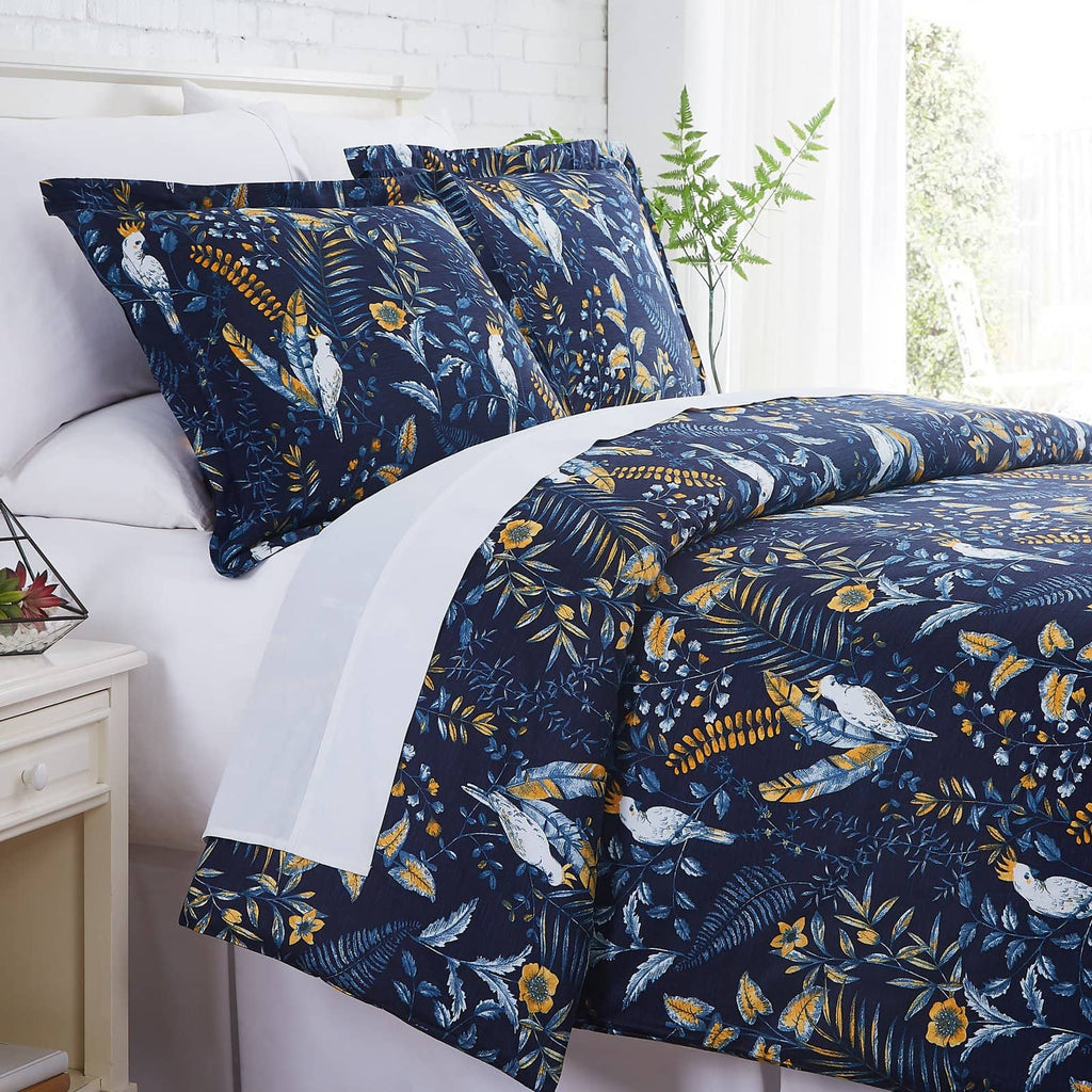 Paradise Cotton Duvet Cover in Blue#color_paradise-blue