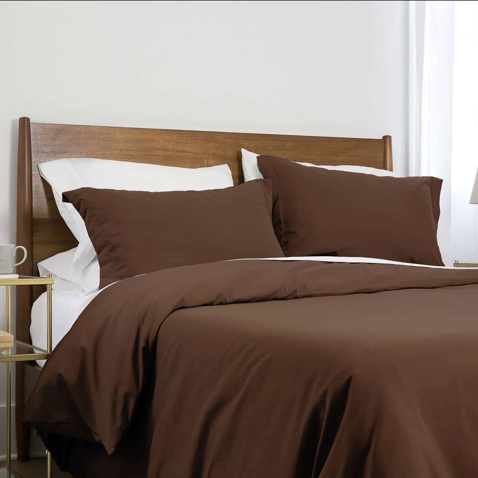 Southshore Basics Ultra-Soft and Comfortable Duvet Cover Set in Brown#color_chocolate-brown