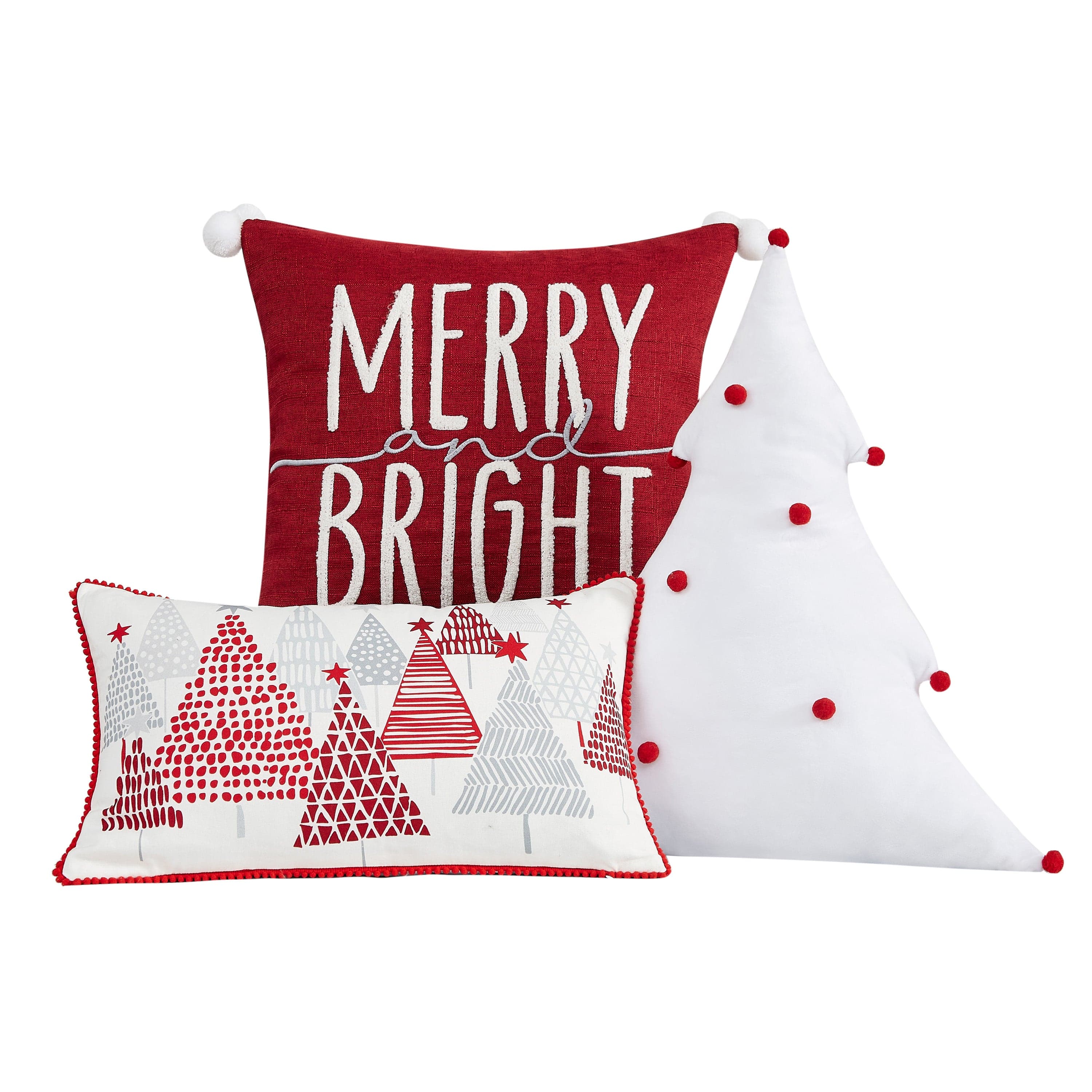 Merry and Bright 3-Piece Throw Pillow Set