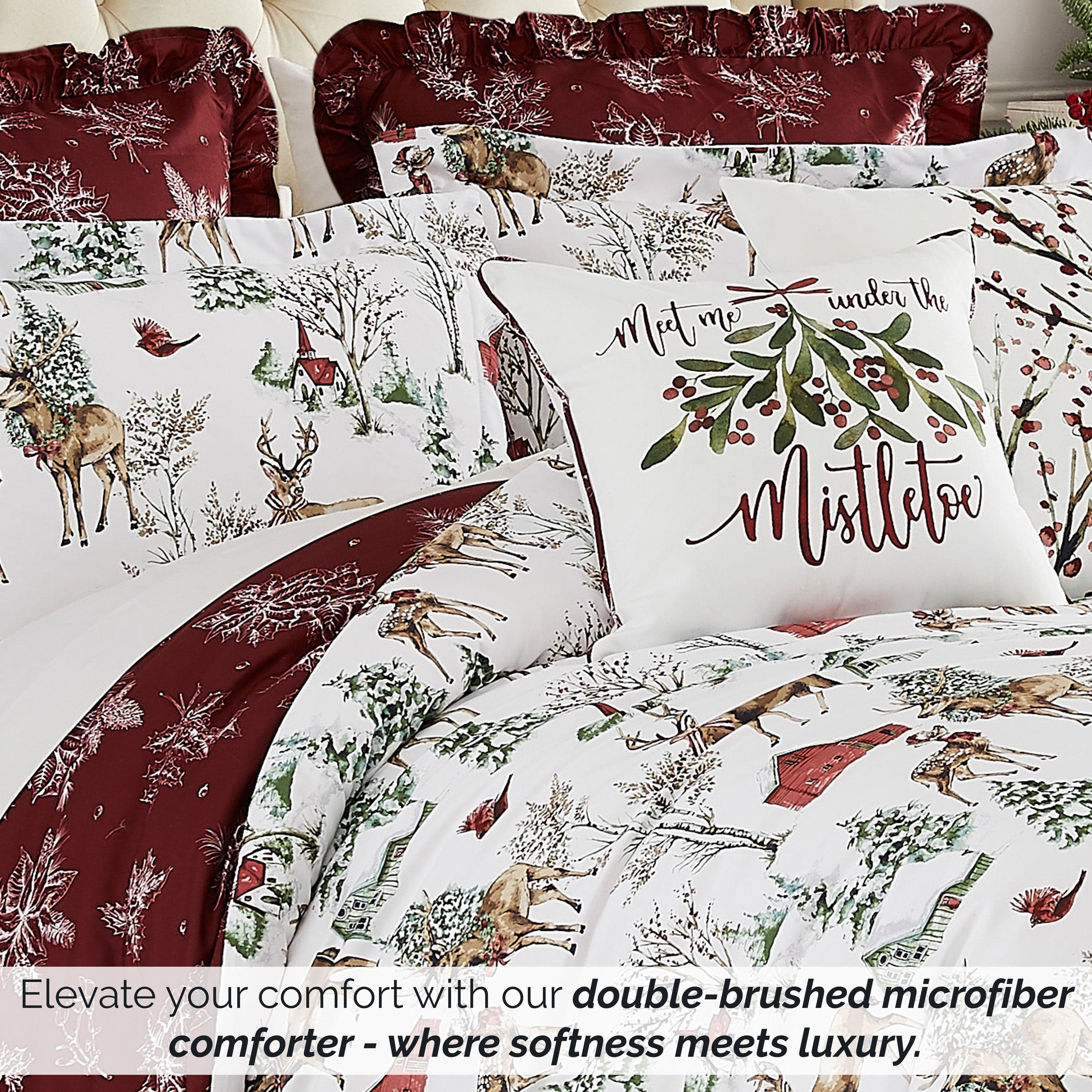 White Christmas 7-Piece Comforter Bedding Set