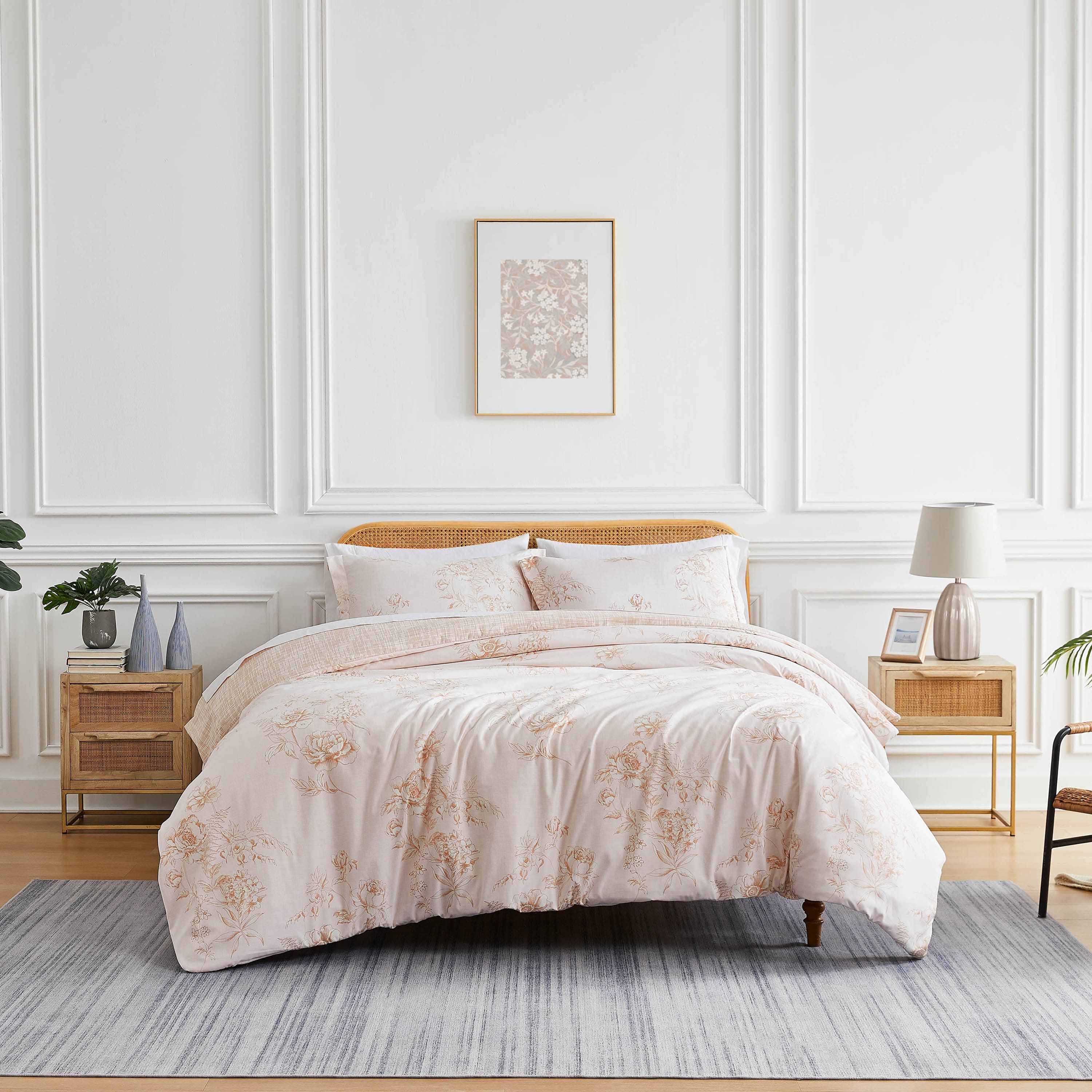 Front View of Harmony Comforter Set in taupe#color_harmony-taupe