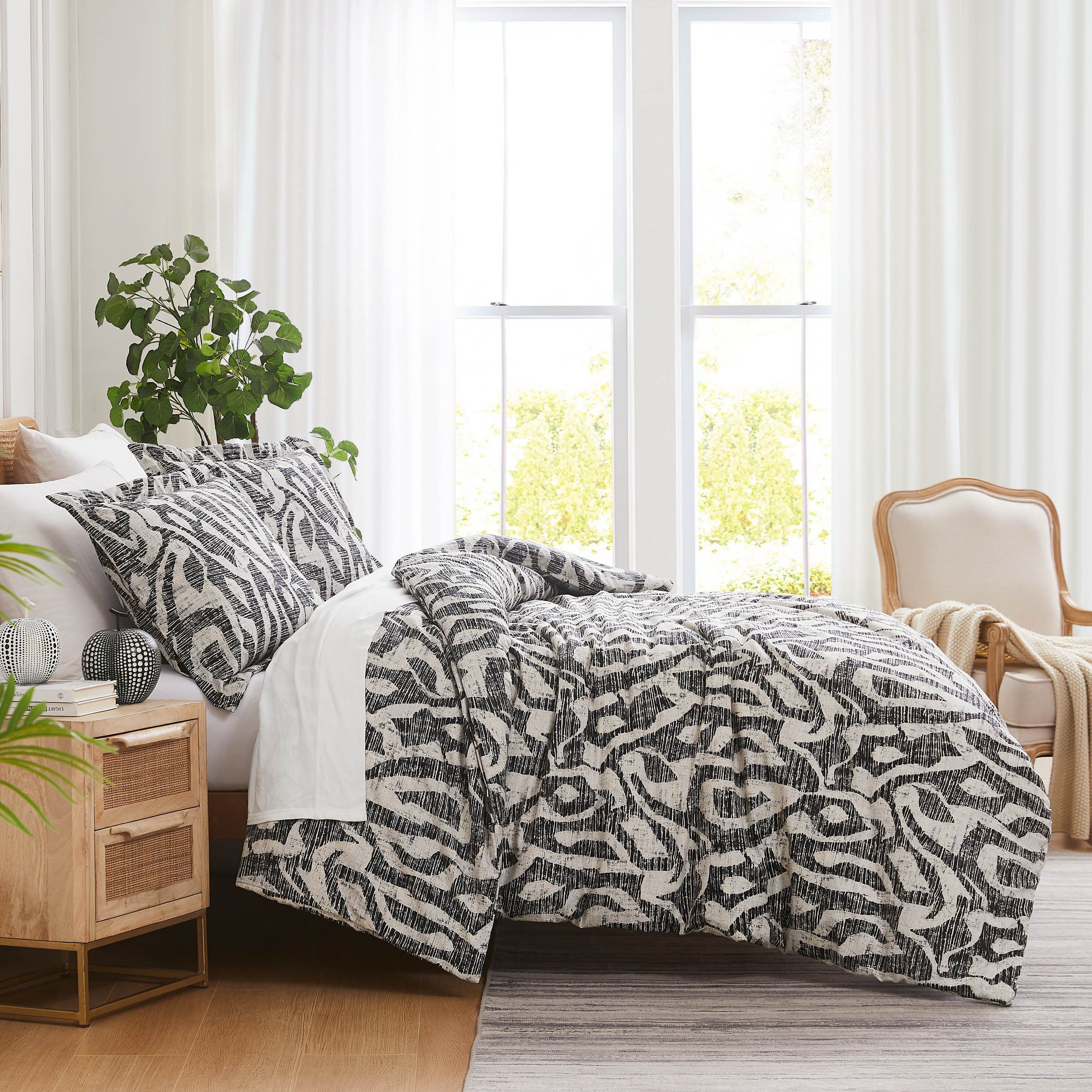 Side View of Khari Comforter Set in Slate #color_khari-slate