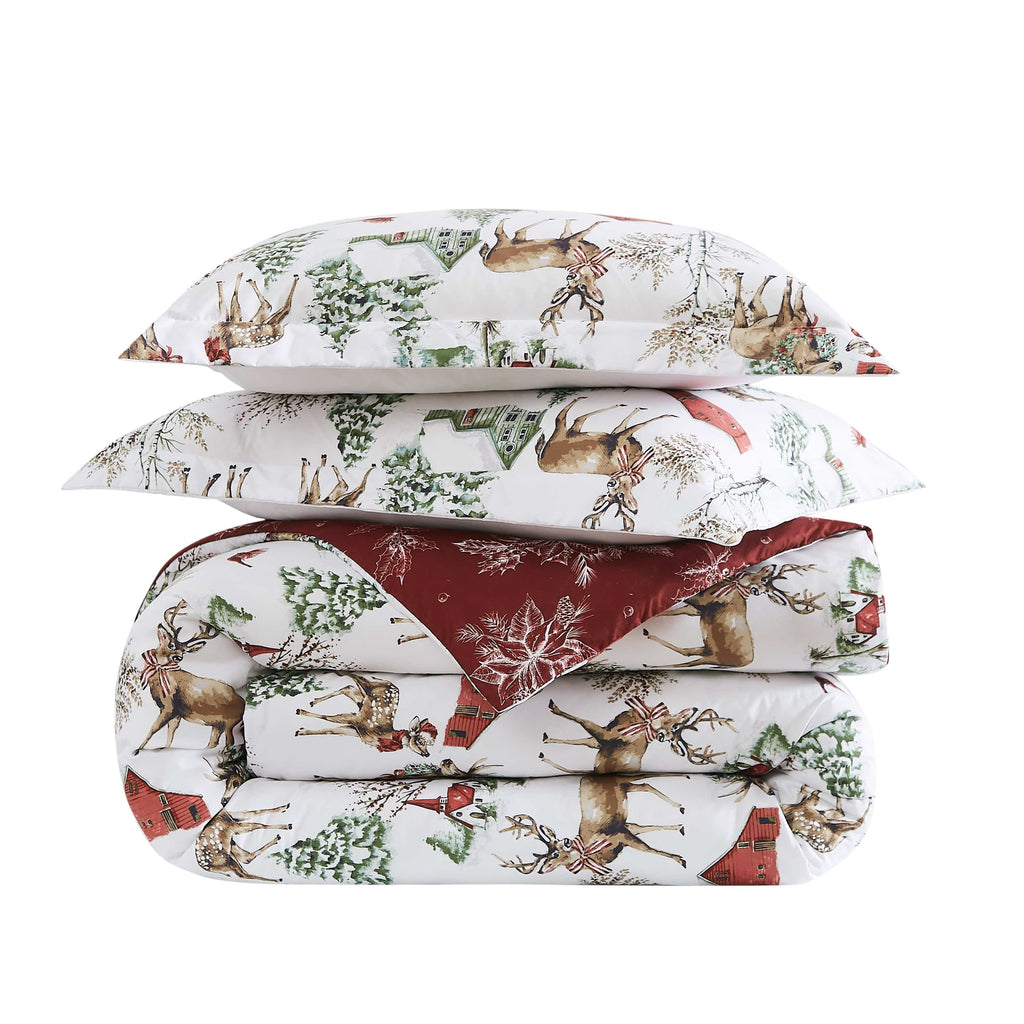 White Christmas Reversible Comforter Set