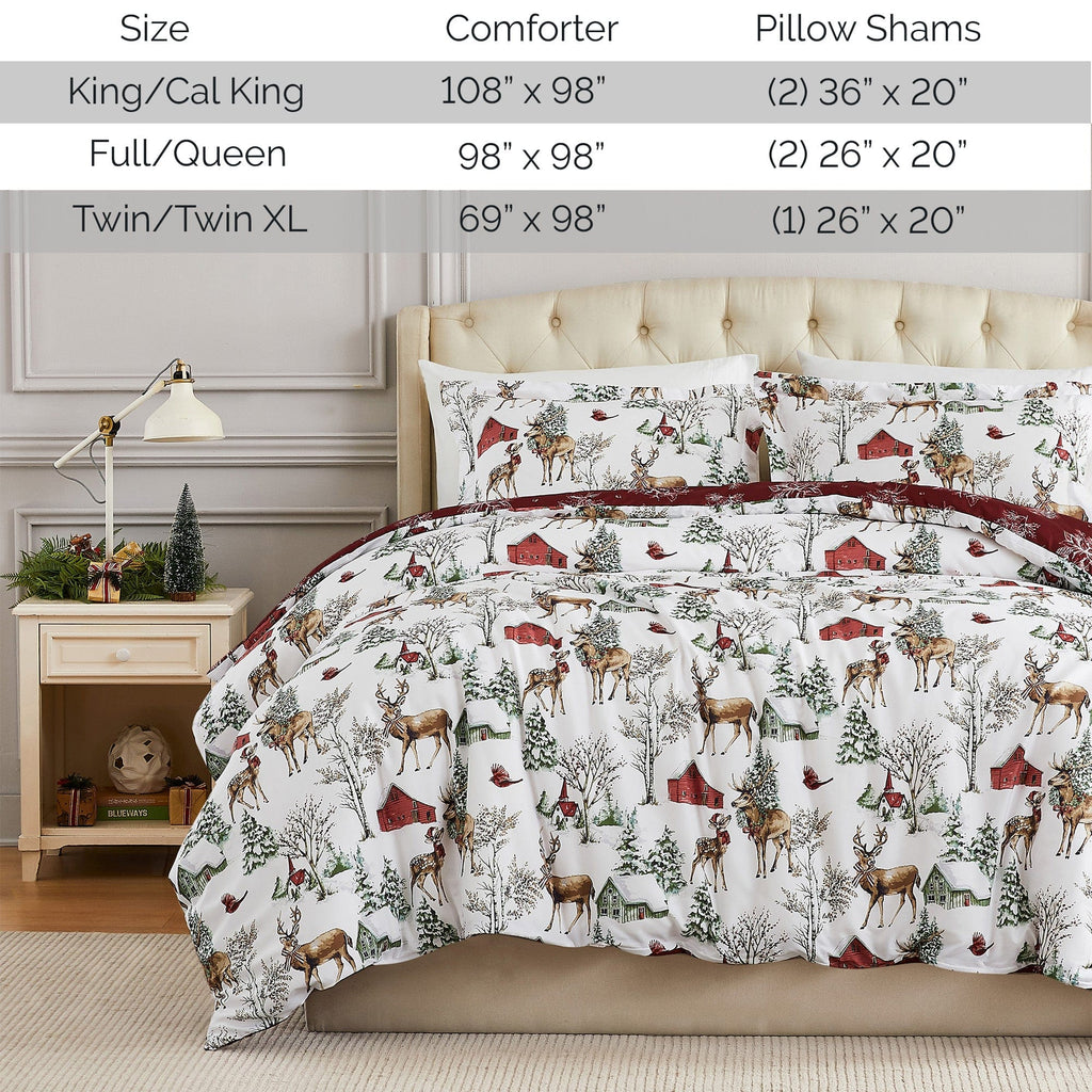 White Christmas Reversible Comforter Set