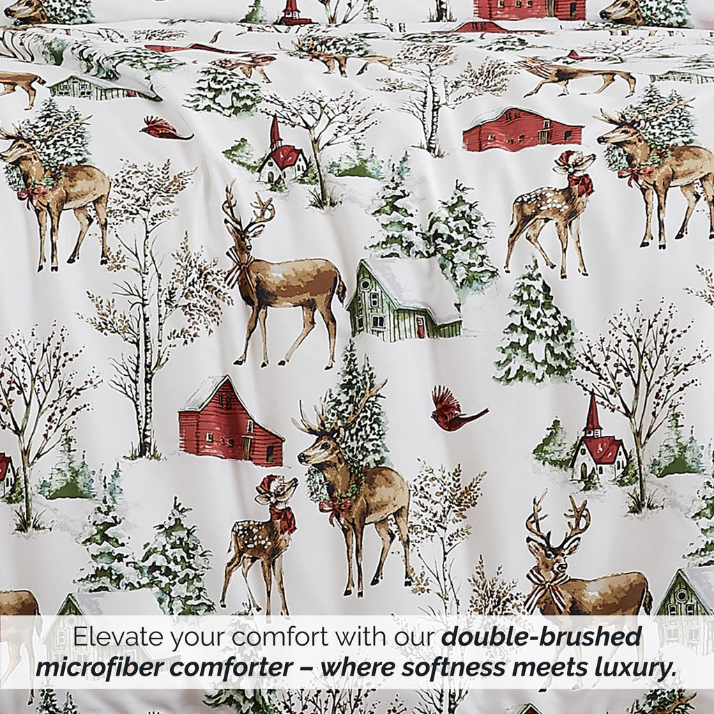 White Christmas Reversible Comforter Set