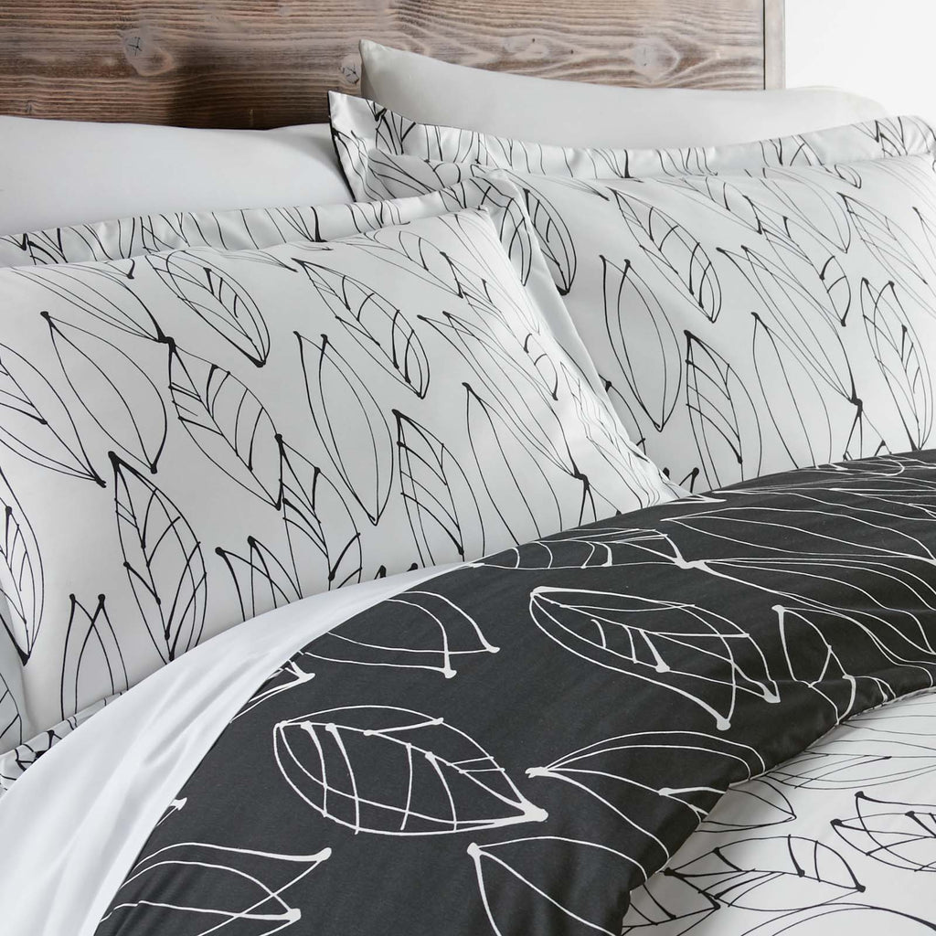 Modern Foliage Reversible Duvet Cover Set