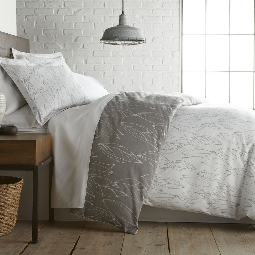 Modern Foliage Reversible Duvet Cover Set