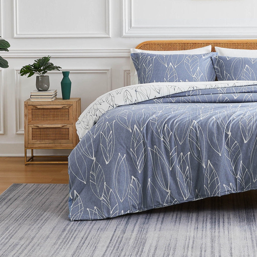 Modern Foliage Reversible Duvet Cover Set